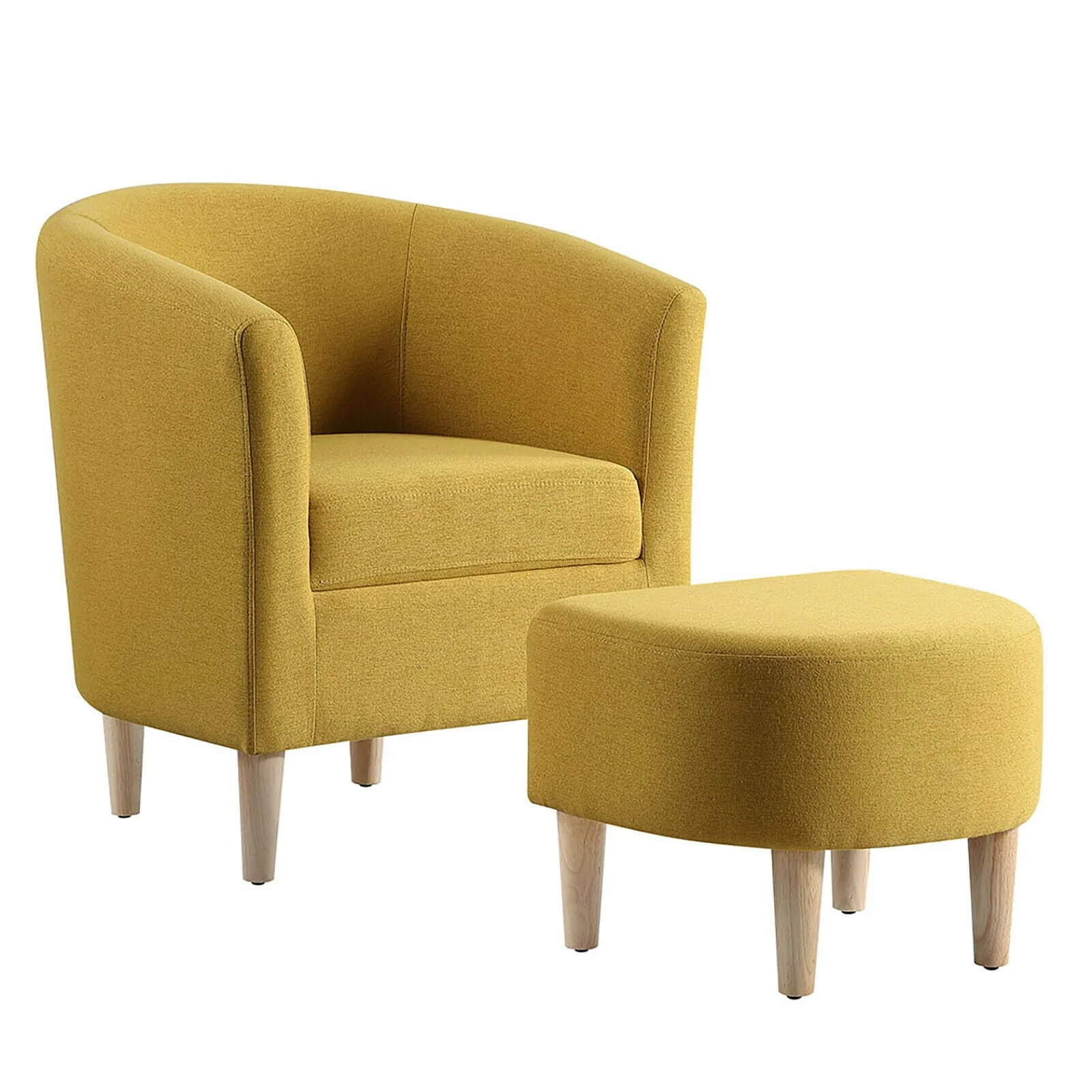 Lohoms Accent Arm Chair With Ottoman Set, Modern Home Leisure Chair with Footrest, Comfy Upholstered Armchair Single Sofa, Reading Chair with Solid Wood Legs for Living Room Bedroom, Gray - Image 12