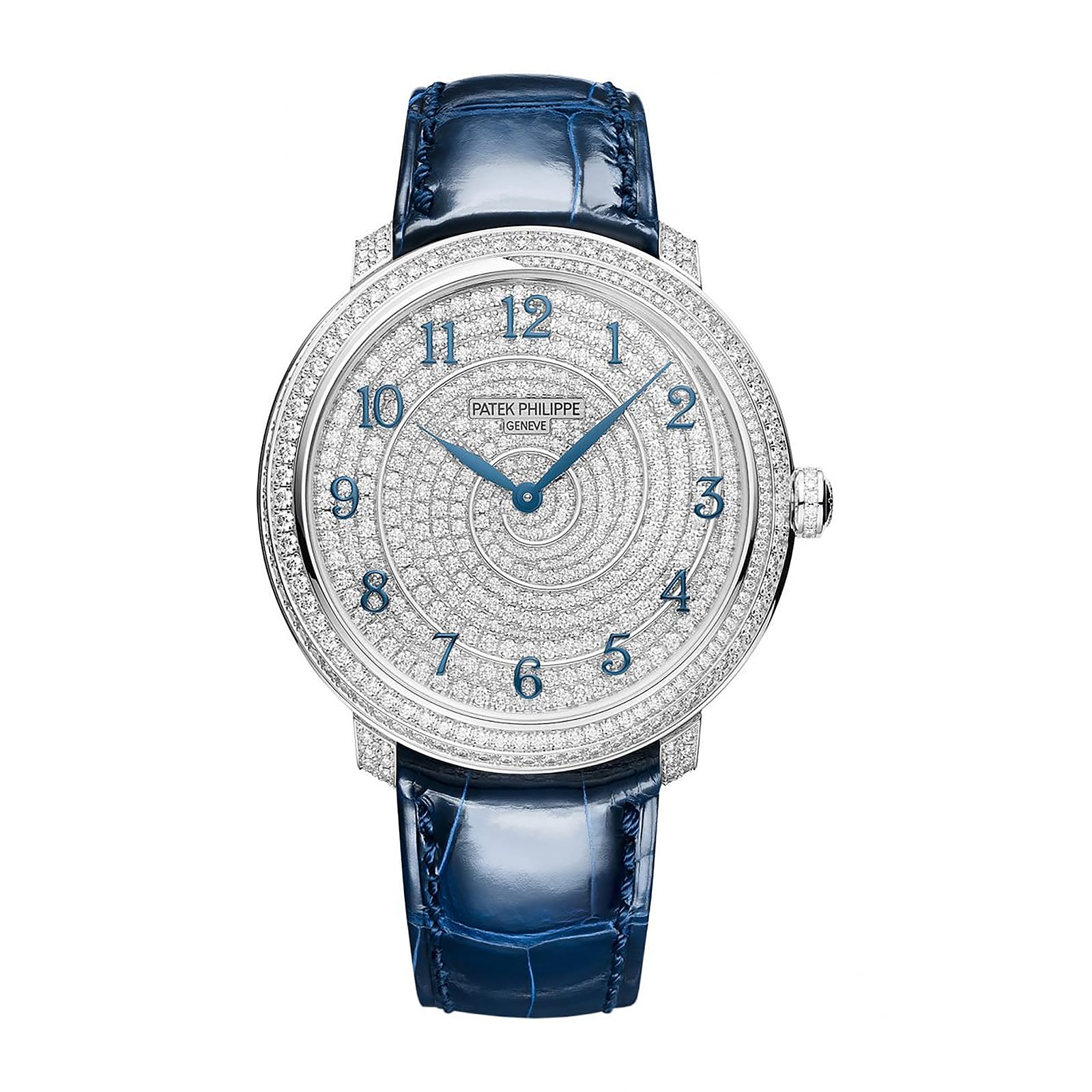 Fake Diamond Watch Patek Philippe Replica Calatrava Diamond Ribbon Joaillerie White Gold Diamond Dial 4978/400G-001 Quartz(1:1 replica) - Elite Watch Atelier