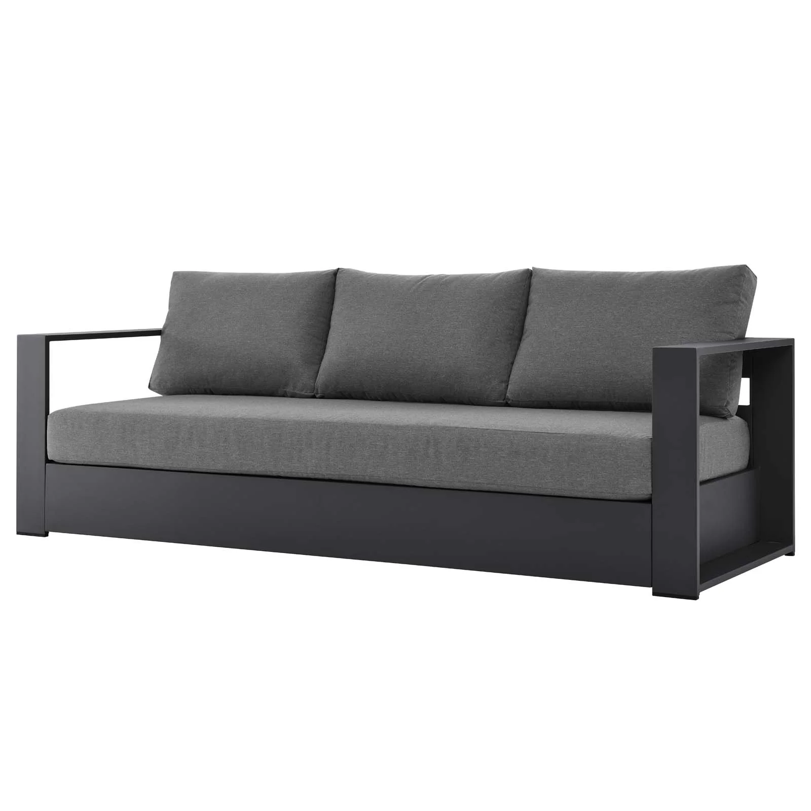 Lounge Sofa Table Set, Grey Gray, Aluminum, Metal, Fabric, Modern Contemporary, Outdoor Patio Balcony Cafe Bistro Garden Furniture Hotel Hospitality - Image 6