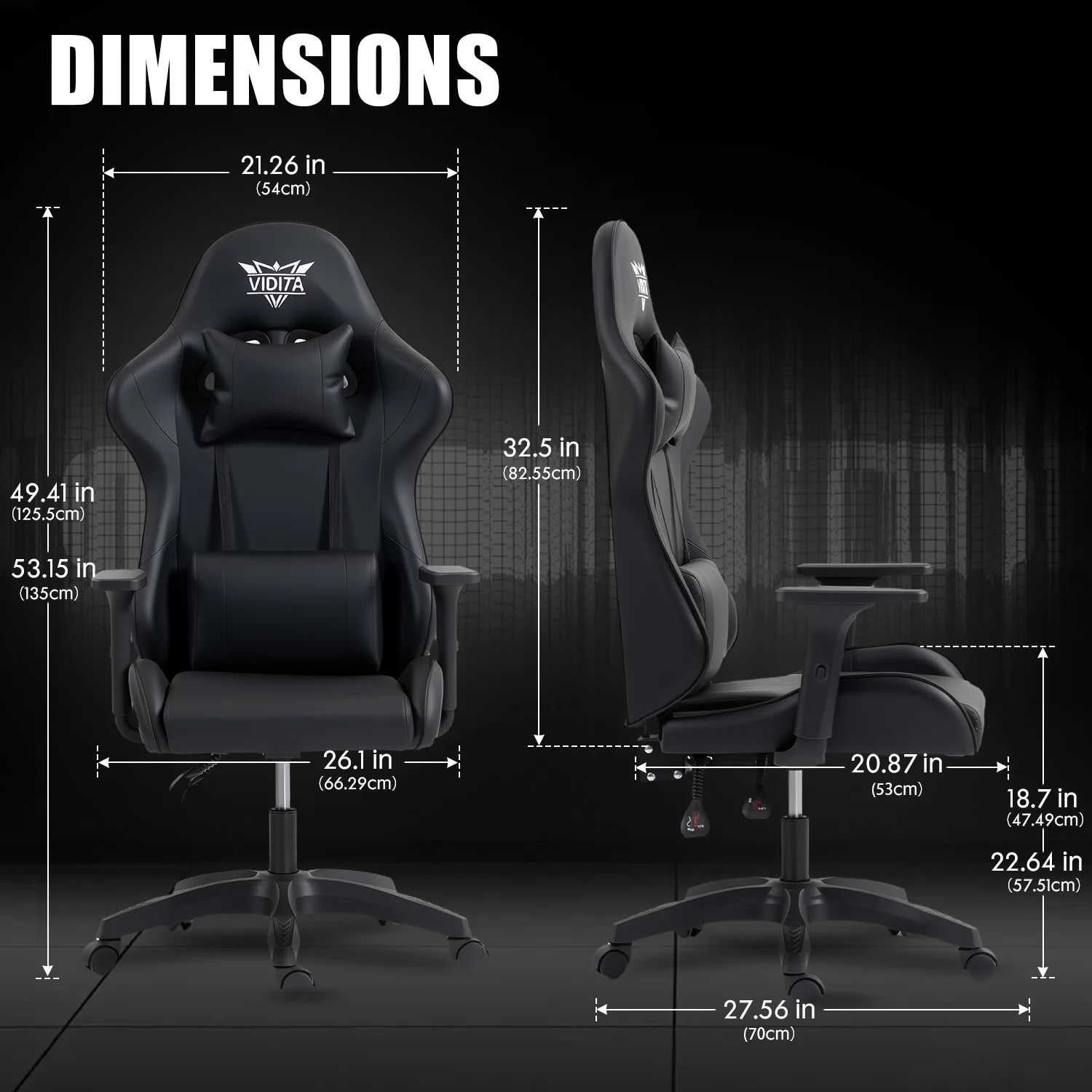 Alvantor Ergonomic High-Back Gaming Chair with 4D Armrests, Lumbar Support, Recliner, Black