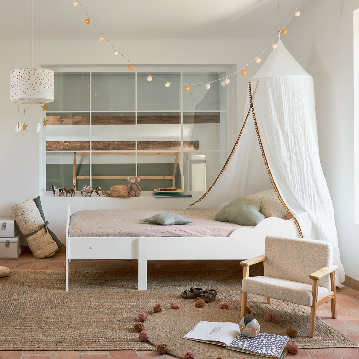 Kids suspension lamp Mustard yellow, D.30 cm