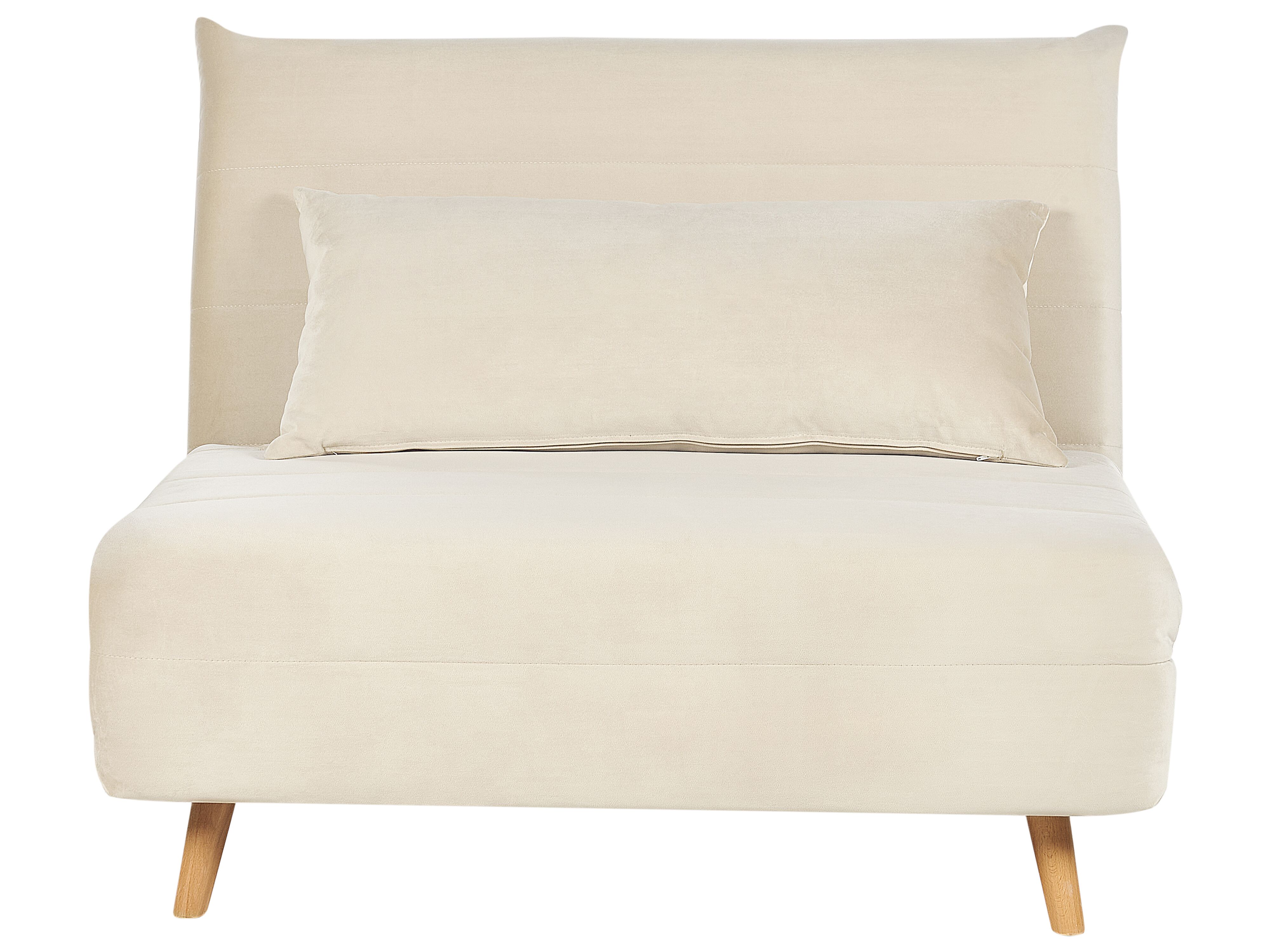 Single Sofa Bed SETTEN Velvet Light Beige