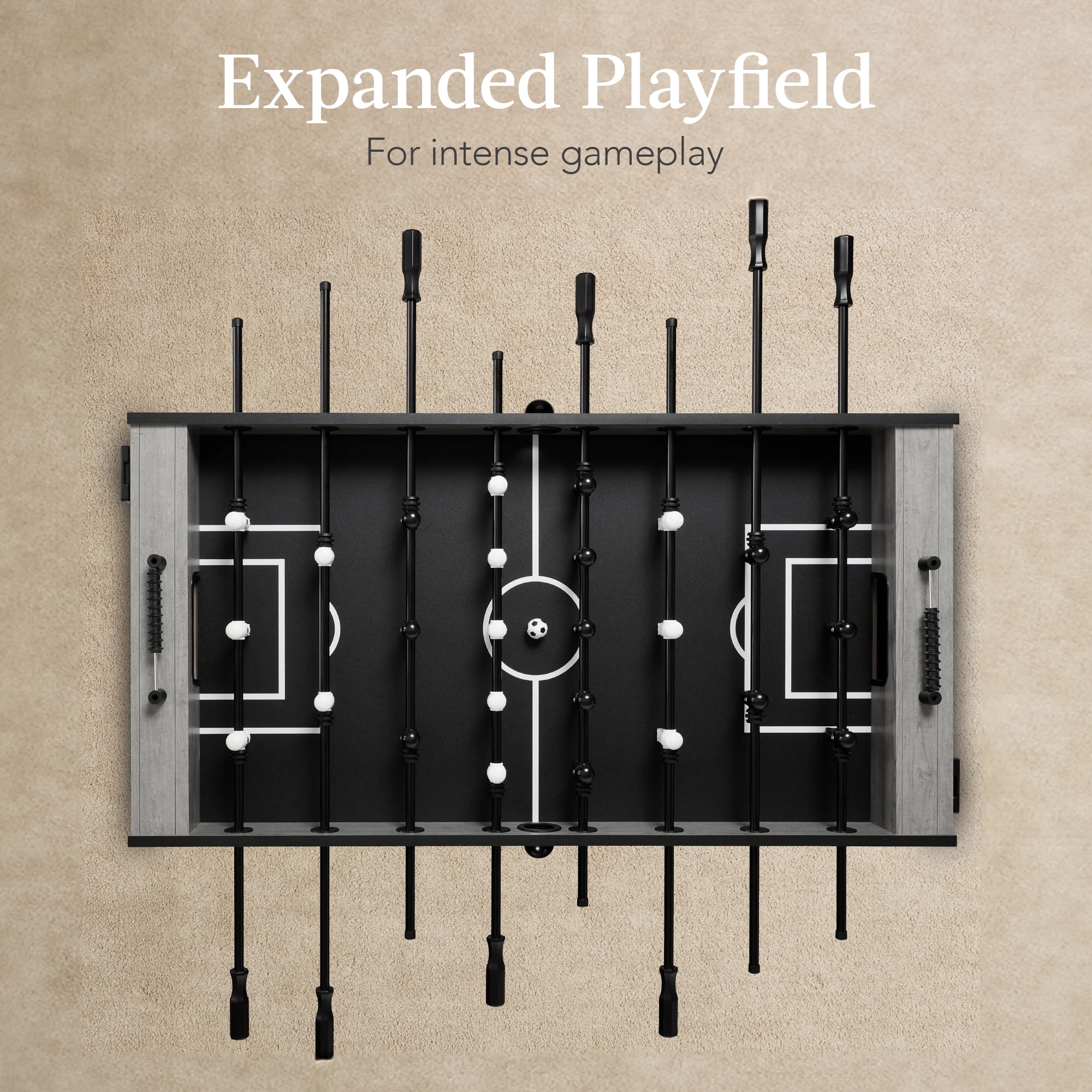 Best Choice Products Large 54in Full-Size Foosball Table for Home, Game Room w/ 2 Balls, 2 Cup Holders - Natural - Image 25