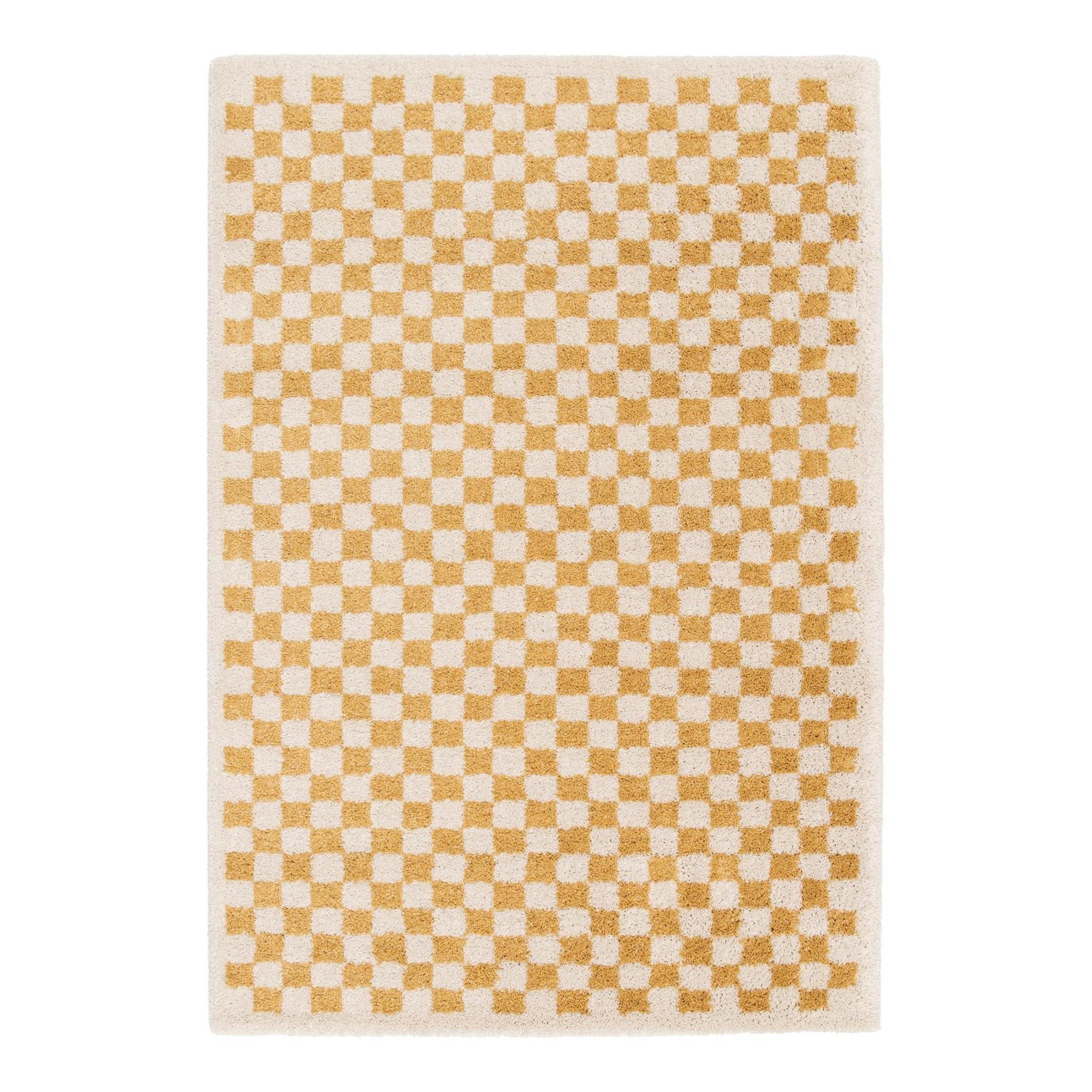 AFK Living vloerkleed Checkers - zeer zacht - geel