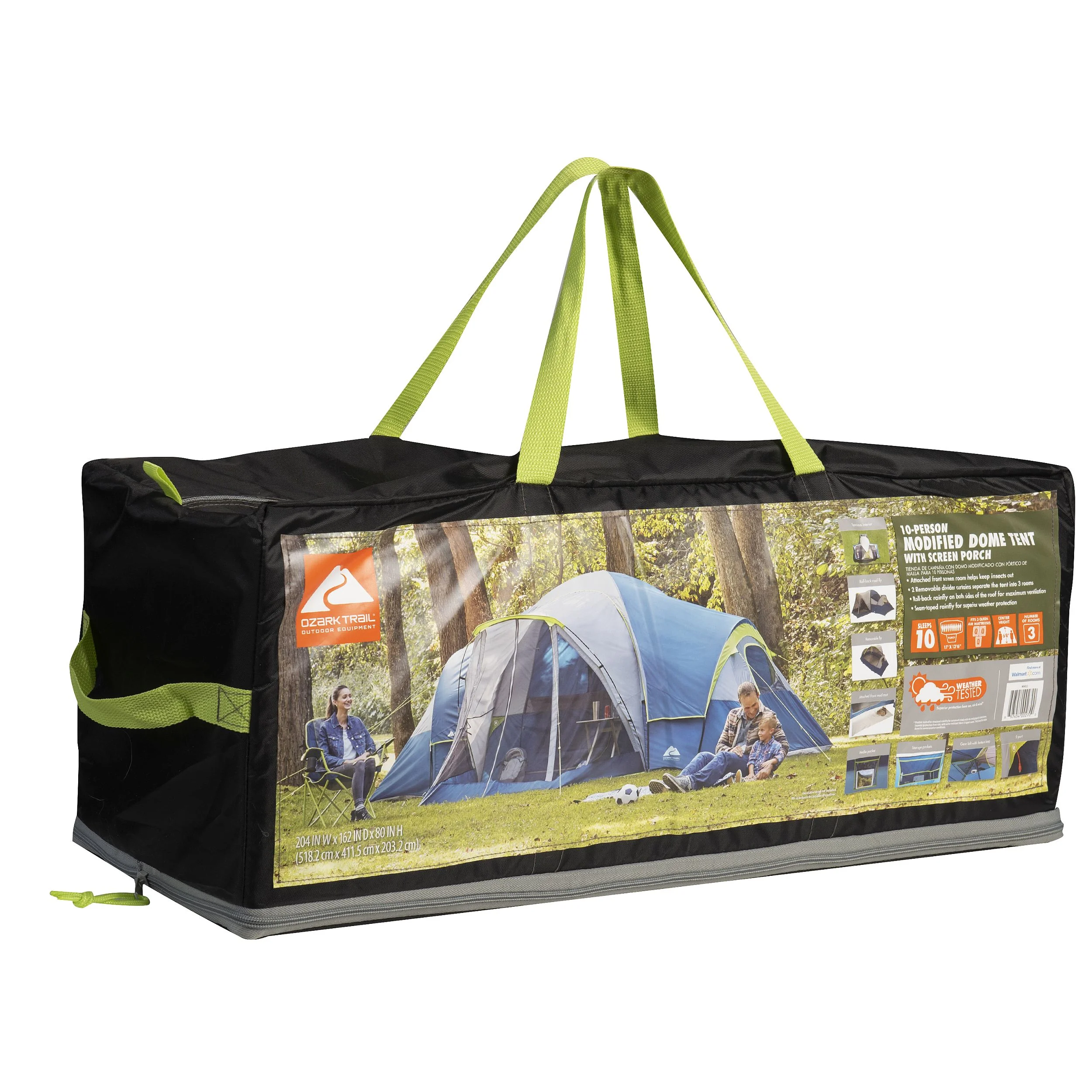 Ozark Trail 10-Person Dome Tent with Screen Porch – 3-Room Family Camping Tent with Weather Protection - Image 5