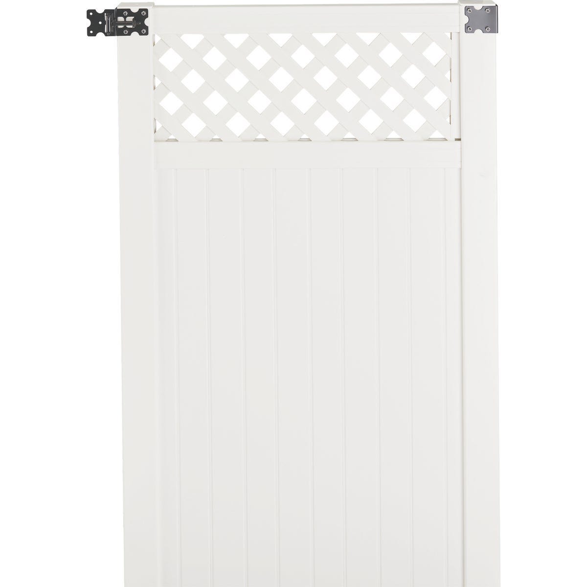 41-1/2 In. W. x 6 Ft. H. Lattice-Top White Vinyl Privacy Gate