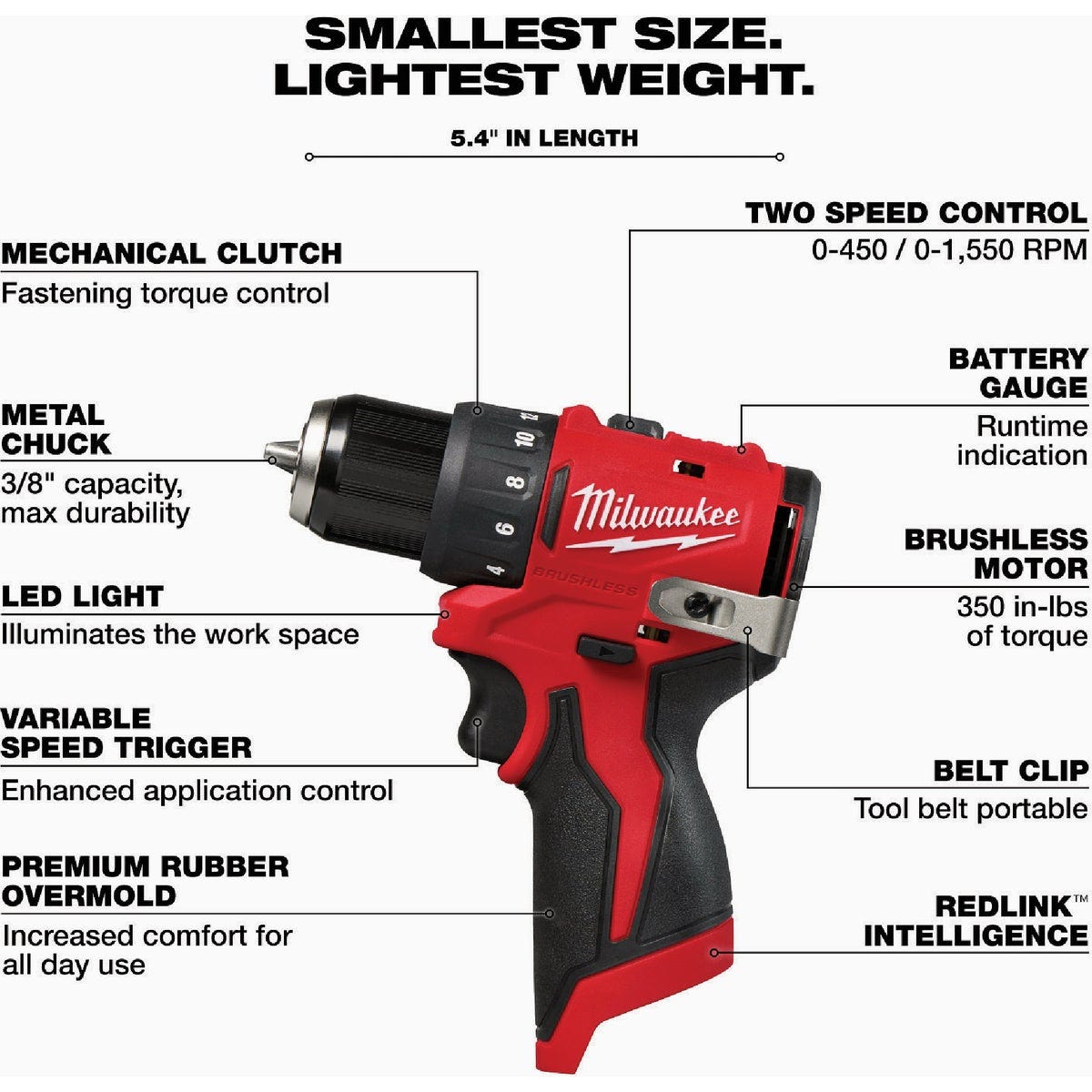 Milwaukee M12 Brushless 3/8 In. Subcompact Cordless Impact Drill/Driver (Tool Only)