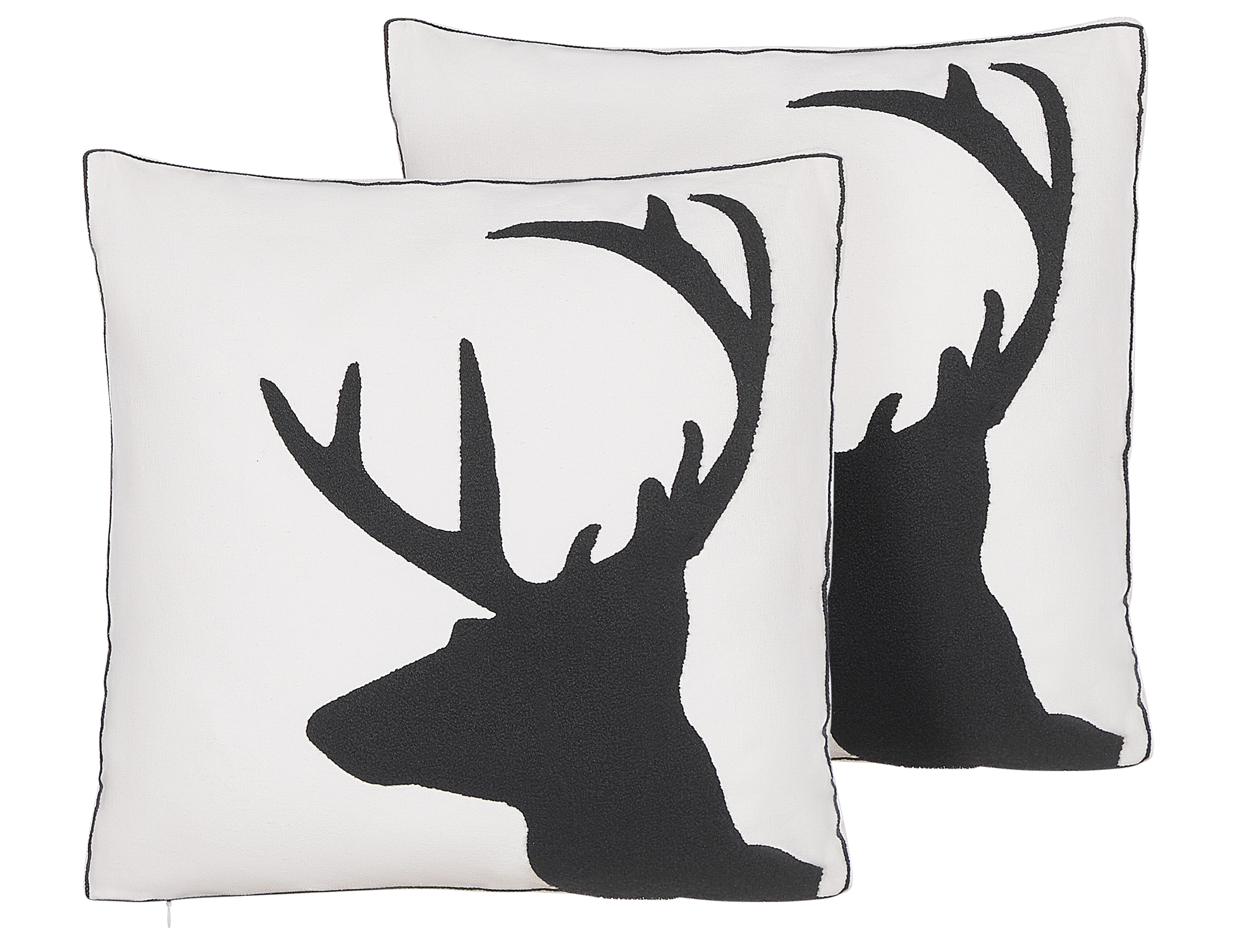 Set of 2 Decorative Cushions SHADRACK Cotton 45 x 45 cm White Christmas Motif