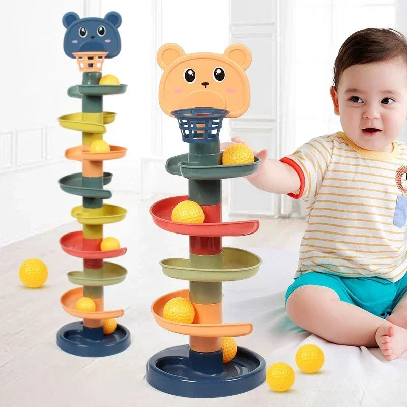 SpinTower | Montessori rollend kogelbaan speelgoed