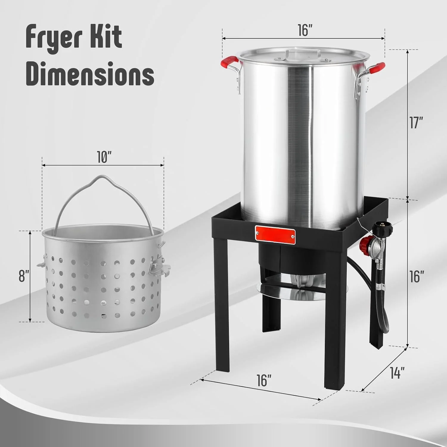 MY.30QT Turkey Fryer, Aluminum Deep Fryer & Seafood Crawfish Boiler Steamer with Basket, CSA Certified 50,000BTU for Outdoor Cooking Thanksgiving Day