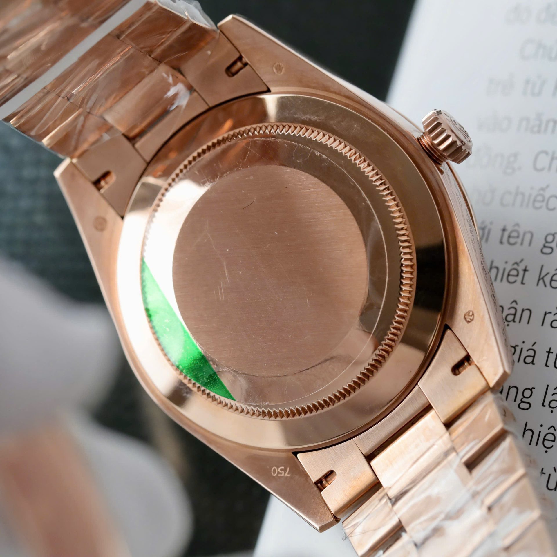 Rolex Day-Date Chocolate Dial Copies Watches Gold Wrapped + Moissanite Dial Markers Custom 40mm - Elite Watch Atelier