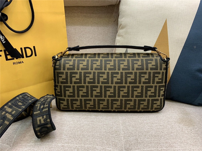 Fendi Baguette Jacquard FF Large Brown/Black bags - Replicaclubs