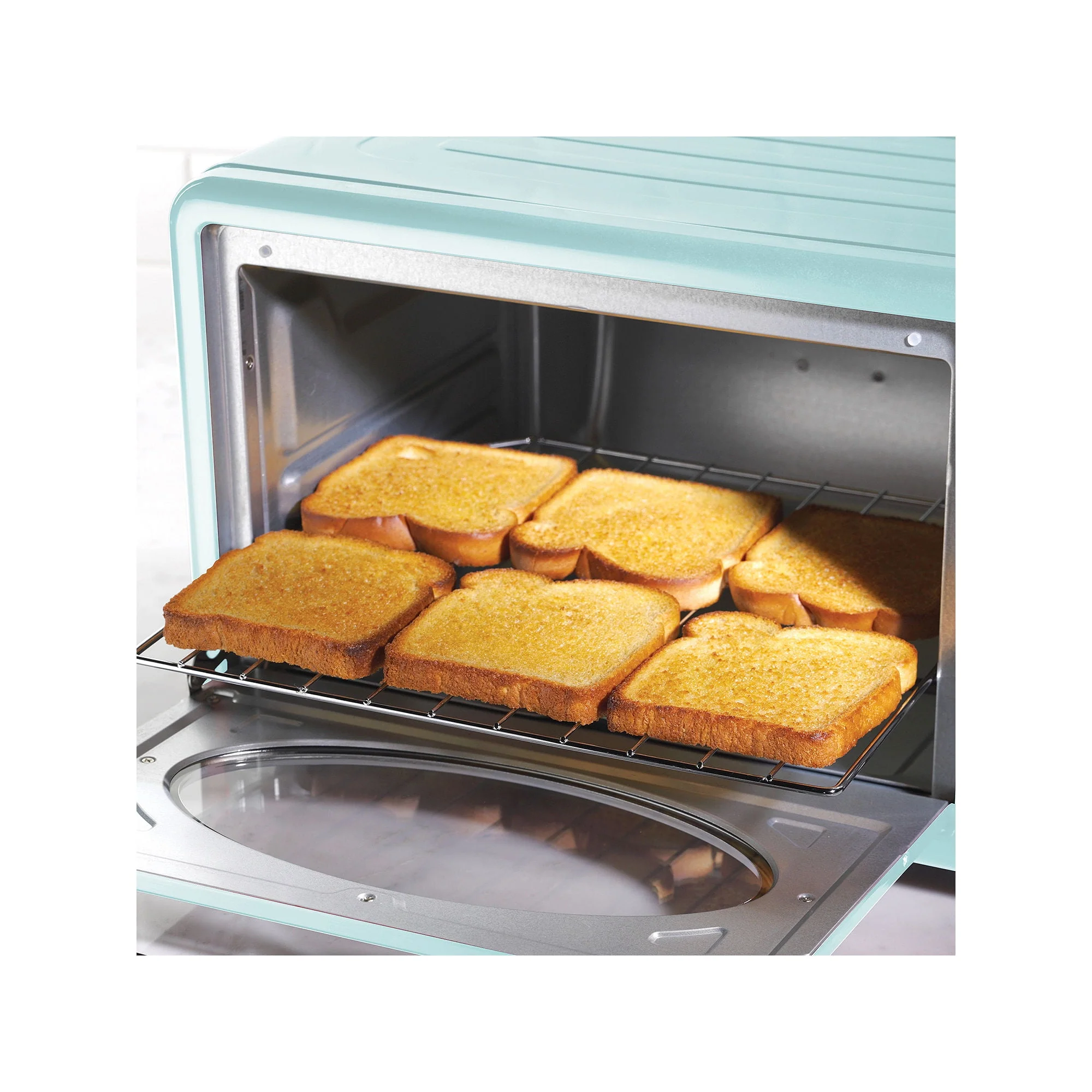 Nostalgia RTOV2AQ Hover Image to Zoom Retro 1500 W Aqua 12-Slice Convection Toaster Oven with Built-in Timer