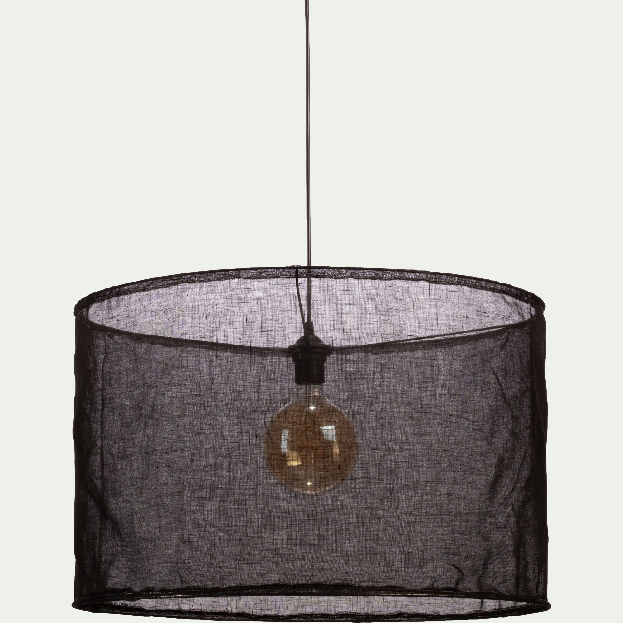 ORMES - Abat-jour cylindrique en lin D60cm - noir