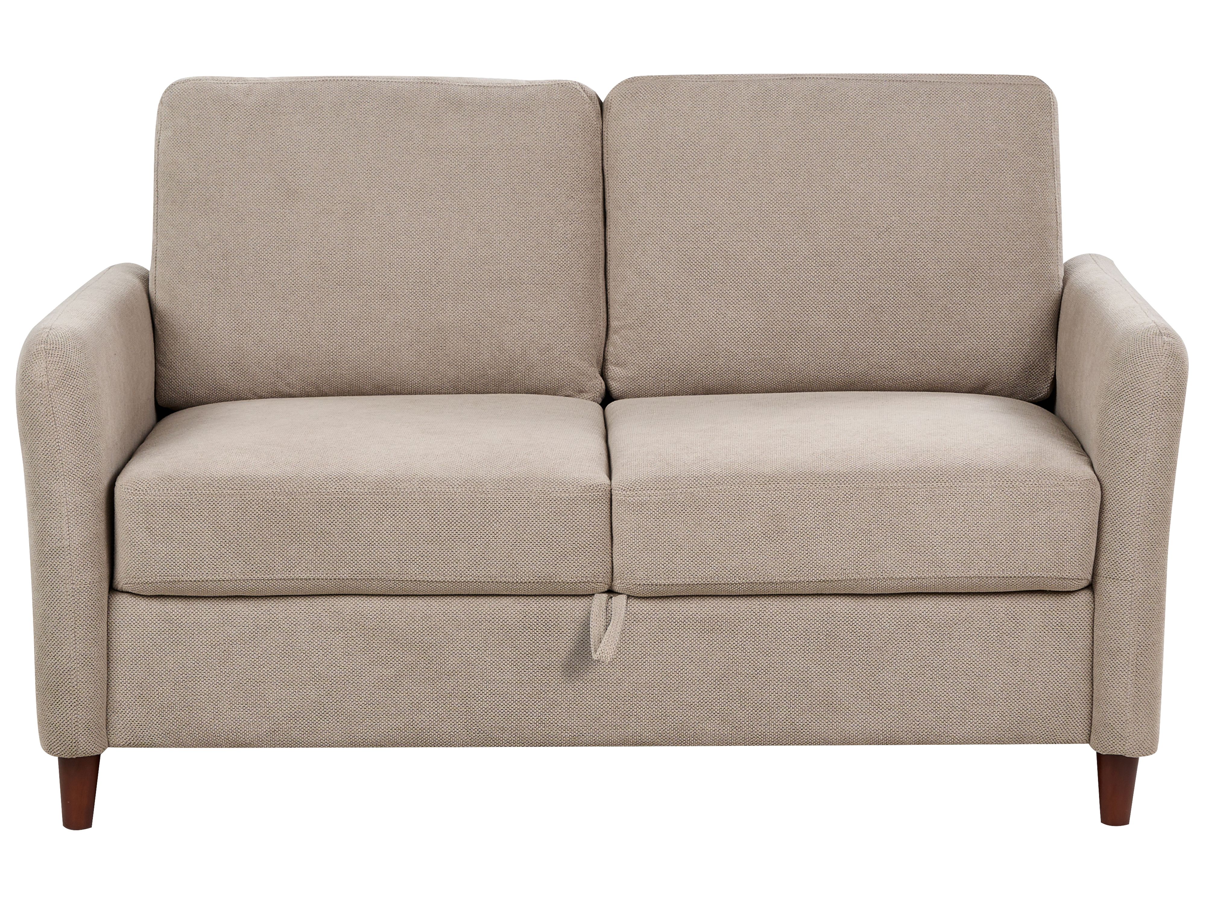 Sofa 2 Seater MARE Fabric Taupe with Storage