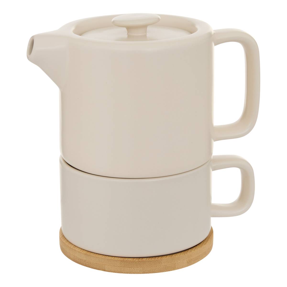 Teapot "Nature" 700 ml, stoneware (ceramic), Cream