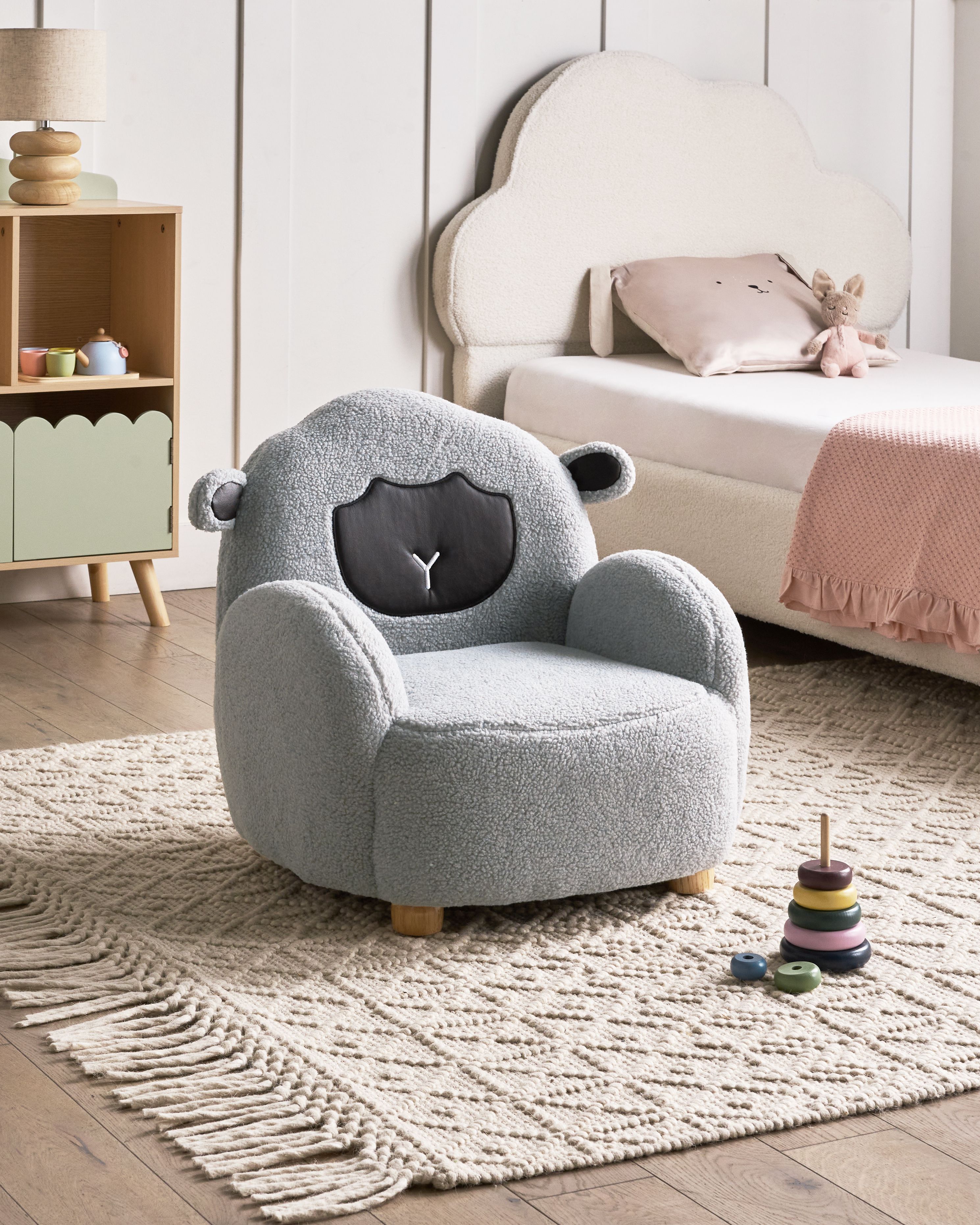 Kids Armchair Sheep ULA Boucle Grey