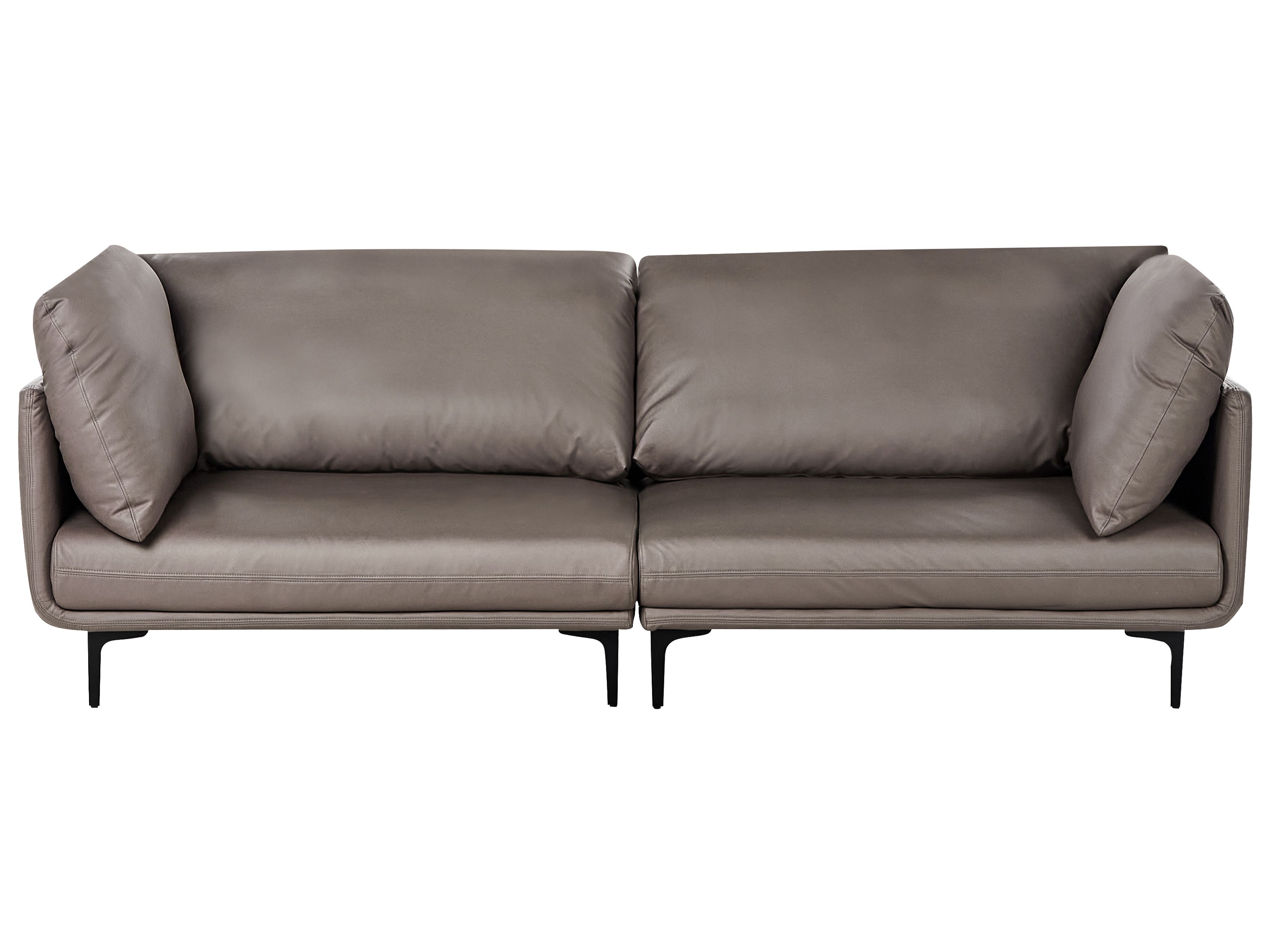 Sofa 3 Seater REVSNES Faux Leather Brown