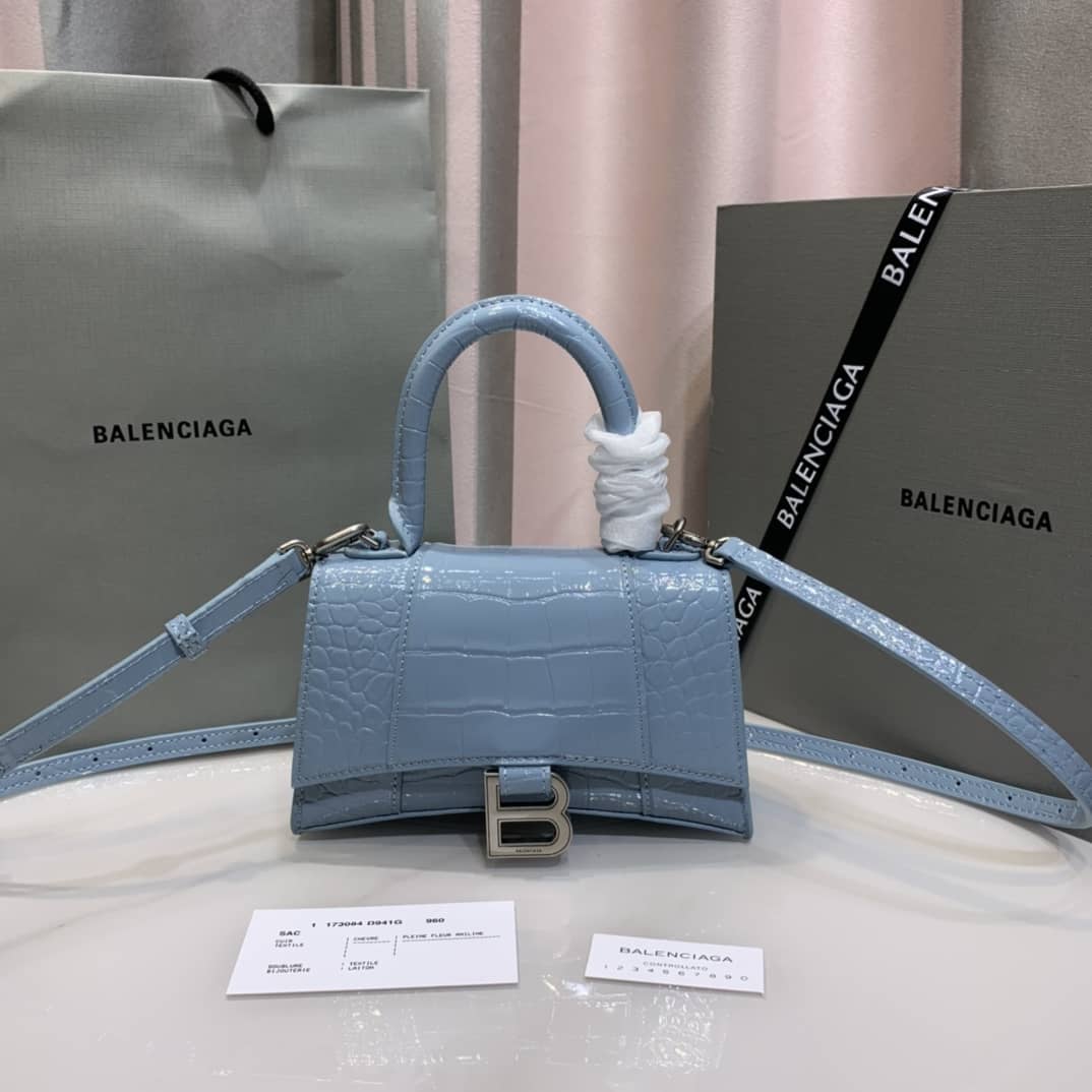 Balenciaga Hourglass Leather Top Handle Replica Bag - Replicaclubs