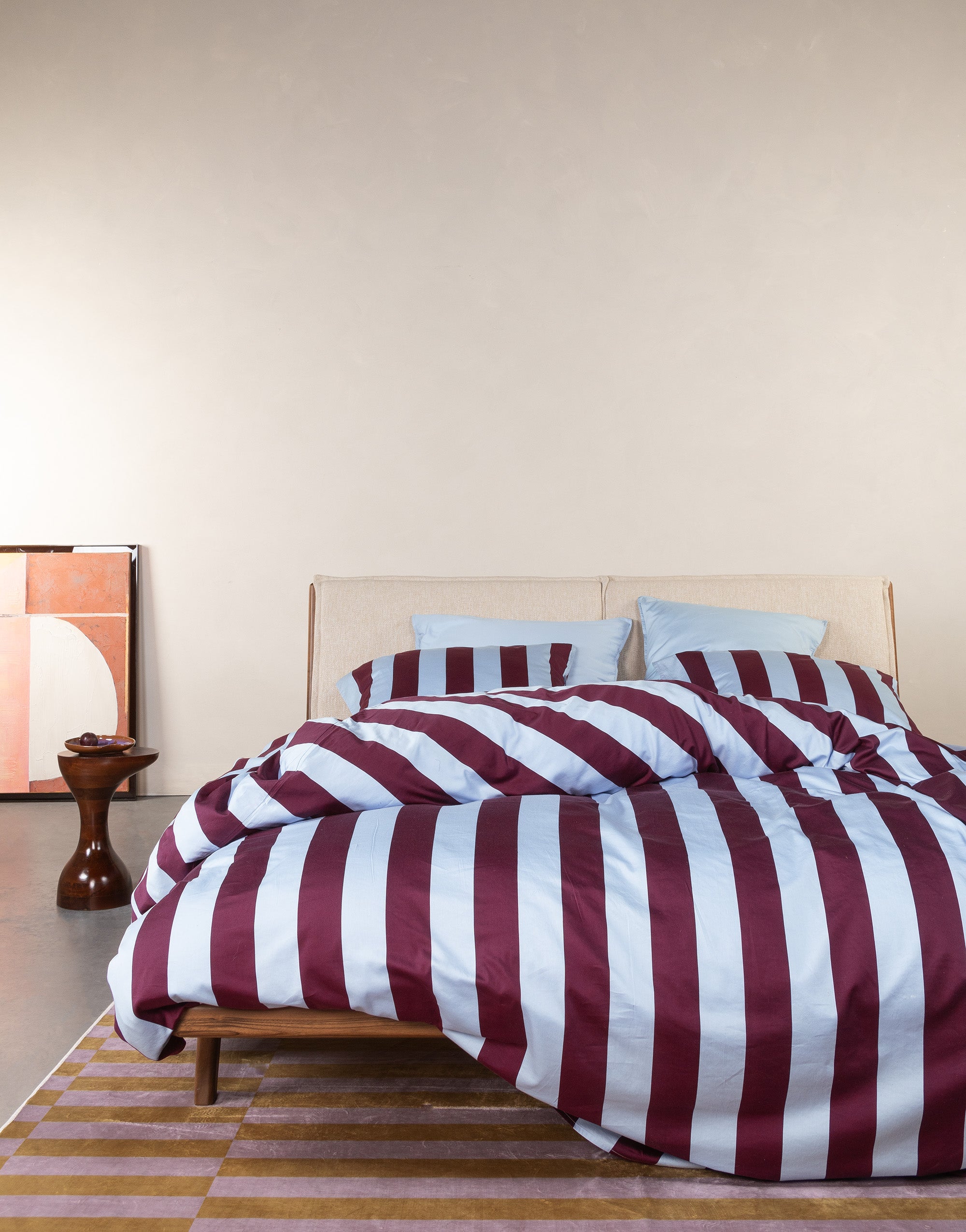 Essenza Minte Stripe Dekbedovertrek 140 x 200 220 cm - Mauve Ice Blue