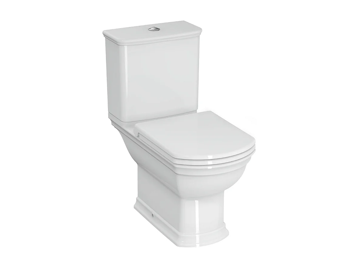 WC à poser avec bride sortie horizontale VitrA Valarte rétro avec abattant frein de chute