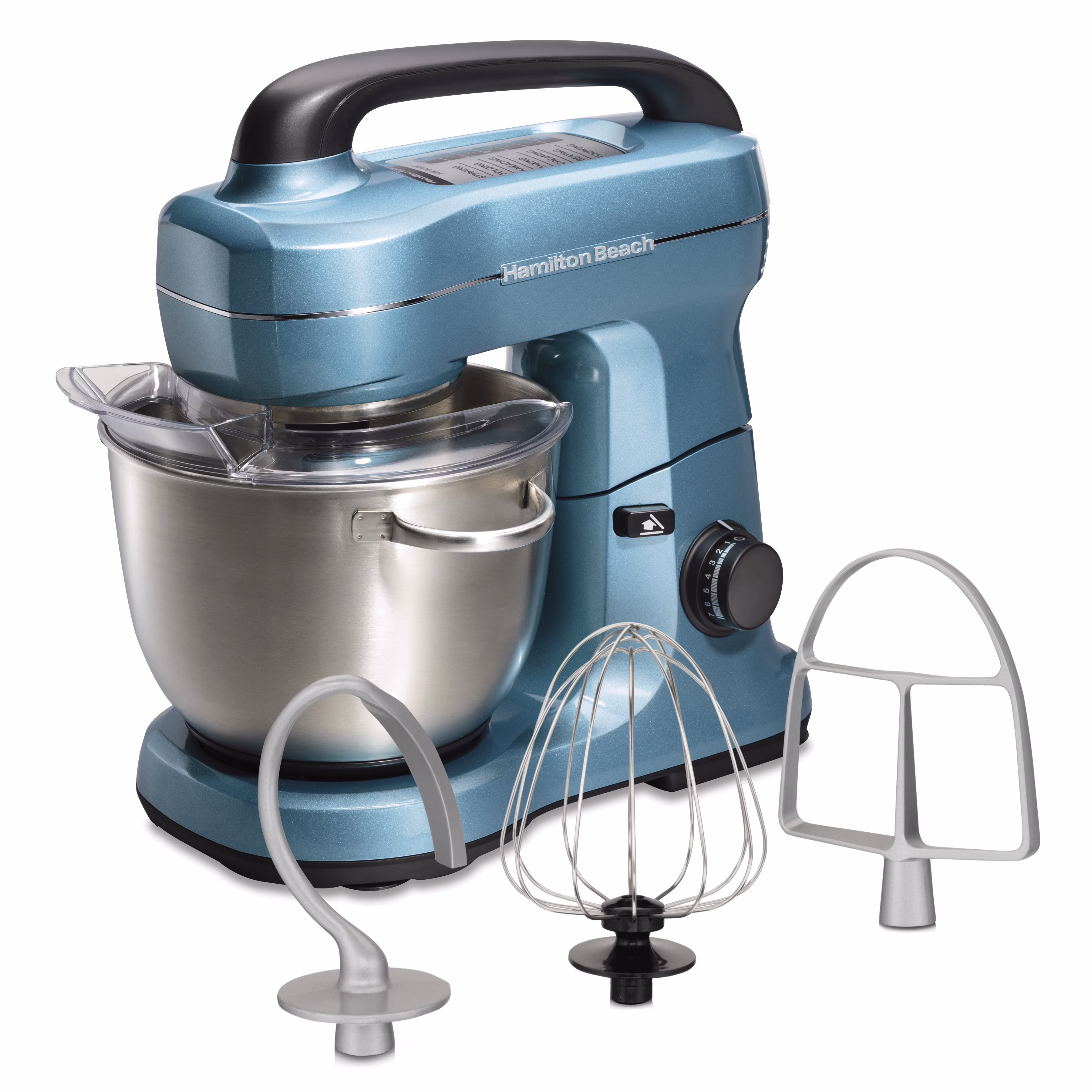 Hamilton Beach 4 Quart Stand Mixer for Kitchen, 7 Speeds, Tilt-Head, Dough Hook, Whisk & Flat Beater, Black - Image 3