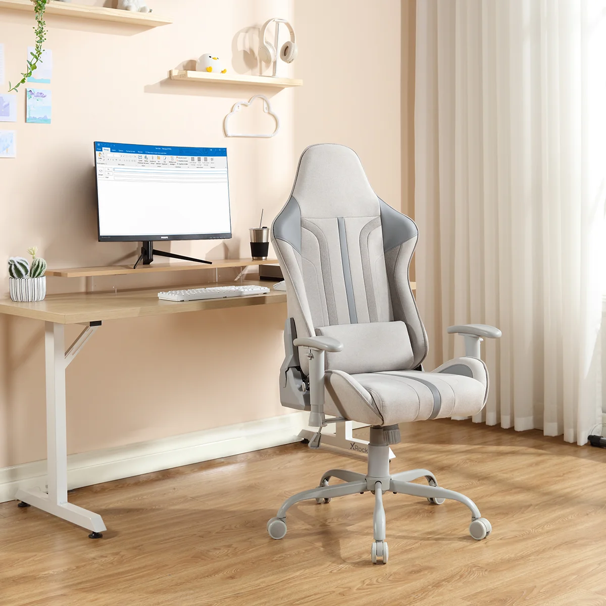 X Rocker Mysa PC Gaming Chair with Lumbar Support, Pink - Image 18