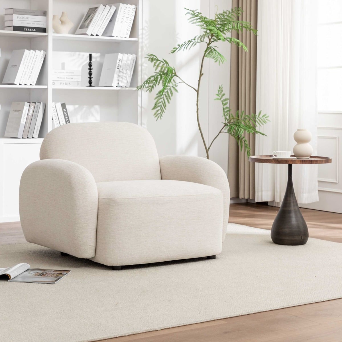 Fotel HELMI ecru 108x87x73 cm