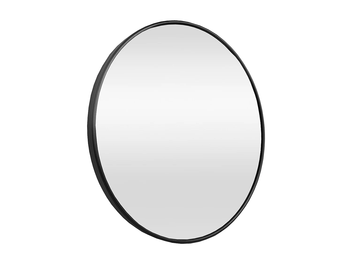 Miroir mural Ordona diamètre 60 cm cadre en aluminium noir [en.casa]