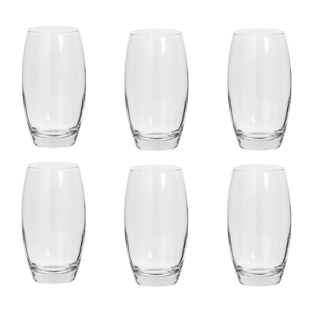 Set of 6 tall tumblers "Cesari'Eau" 510 ml, Transparent