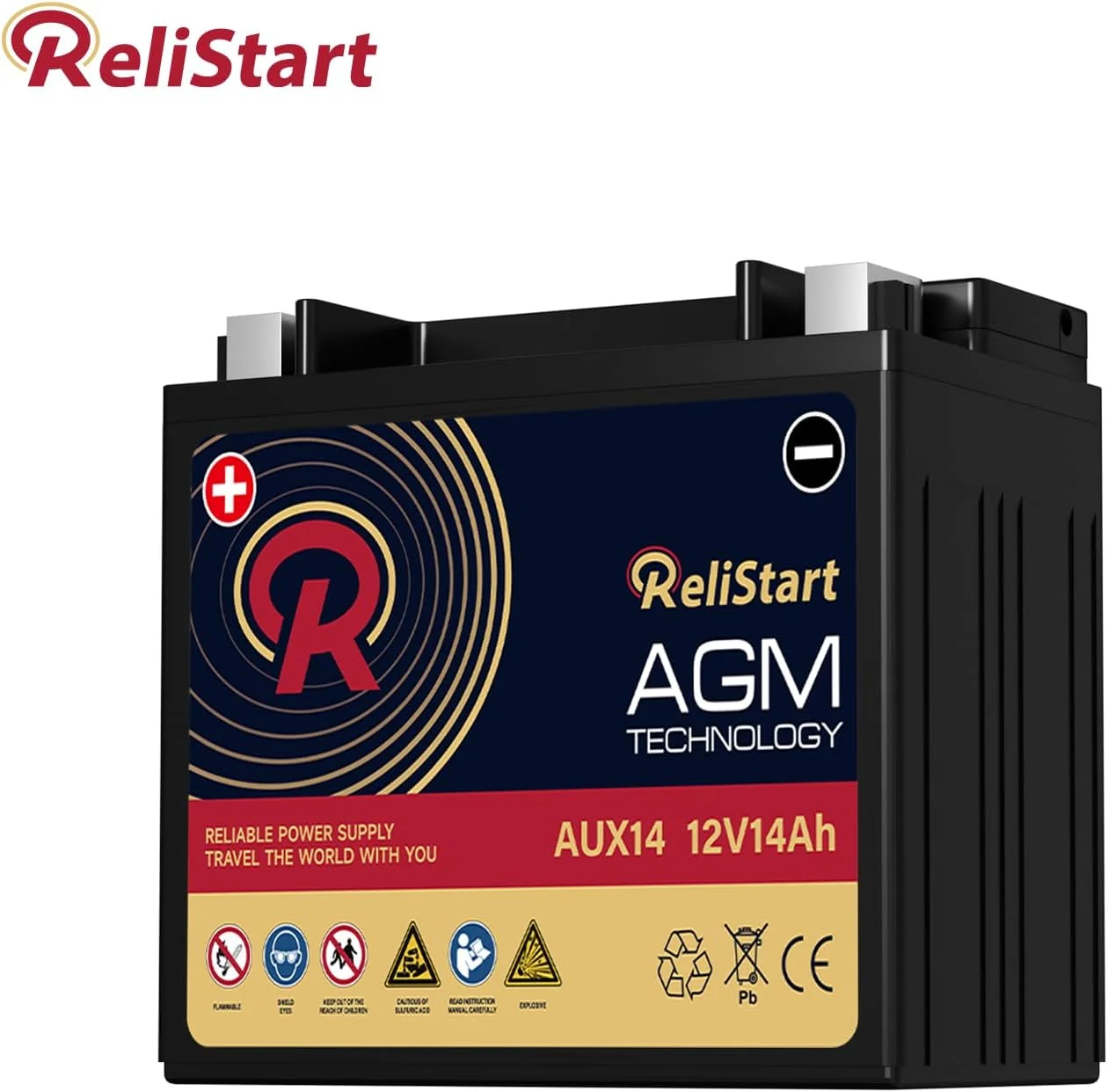 Relistart AUX14 Auxiliary Battery, 12V 14Ah AGM Battery, 200CCA, Rechargeable AGM Car Battery, Maintenance Free 36 Months Warranty - Image 7