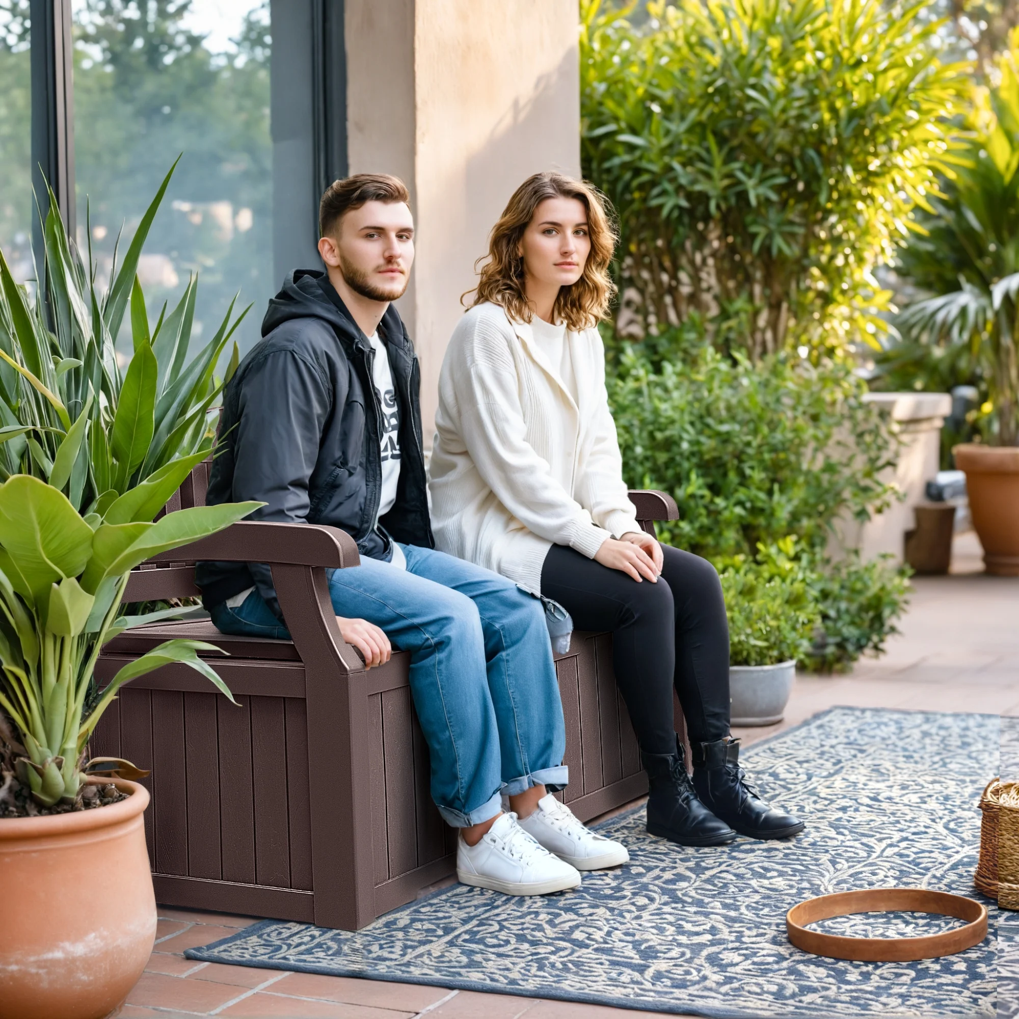 Homall 80 Gallon Plastic Storage Bench Made Of Durable Weatherproof Resin And Deck-Box Organized Storage Compartment For Outdoor Patios And Lawns,Black - Image 12