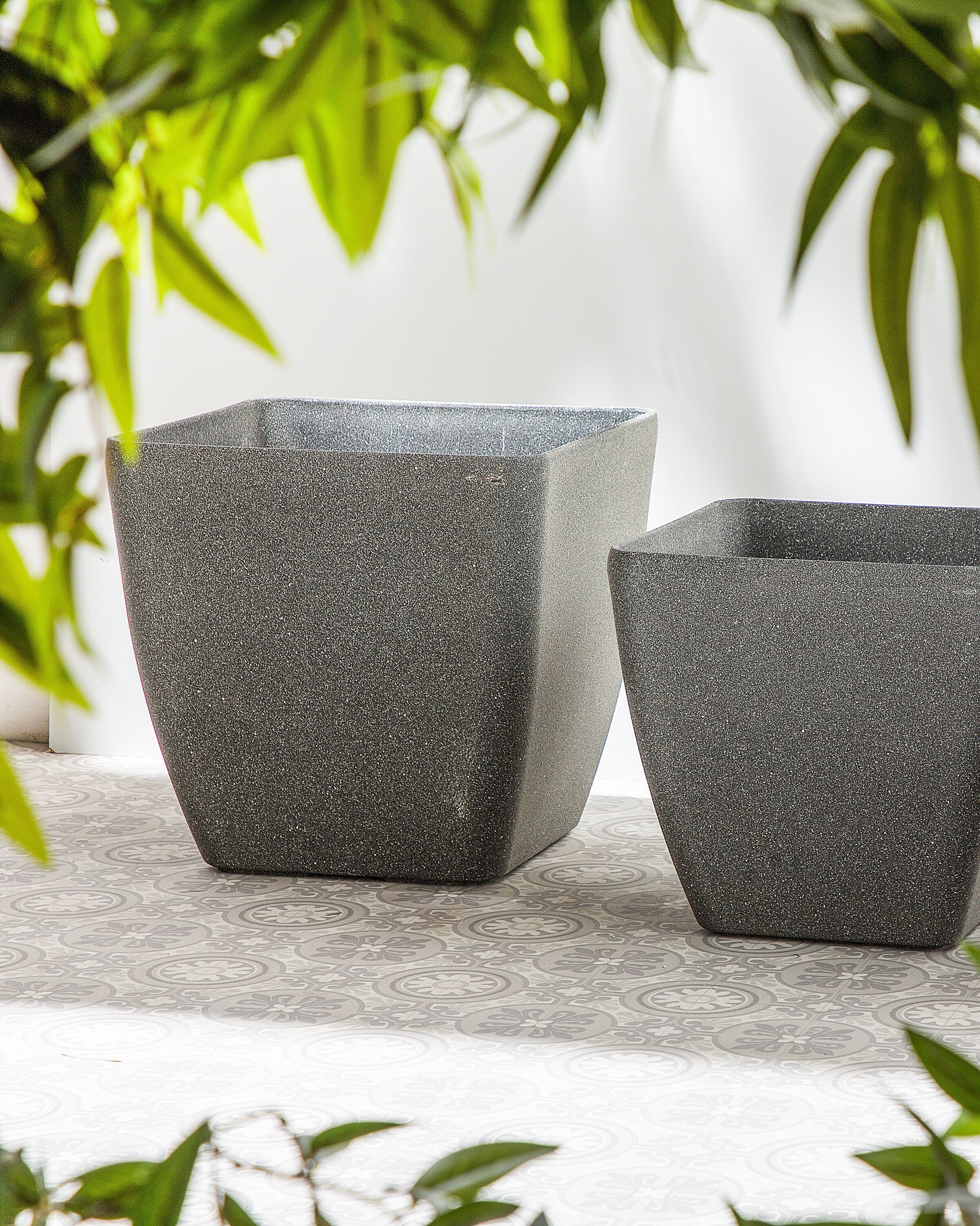 Plant Pot ZELI 49 cm Dark Grey