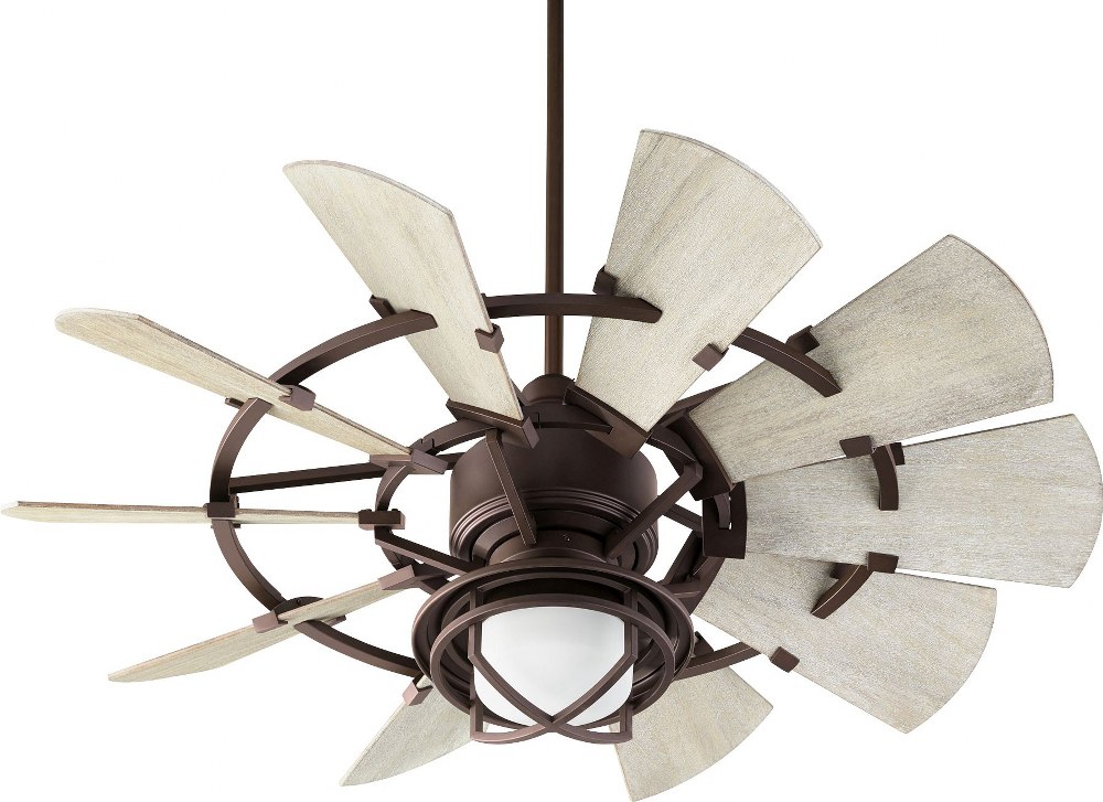 94410-86-Quorum Lighting-Windmill - 44 Inch Ceiling Fan-Oiled Bronze Finish-Weathered Oak Blade Color