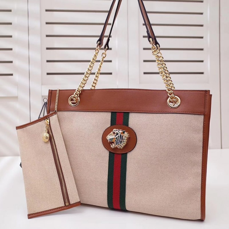 Replica Gucci Vintage Canvas Rajah Gg Tweed Large Tote 5372191:1High-quality replica