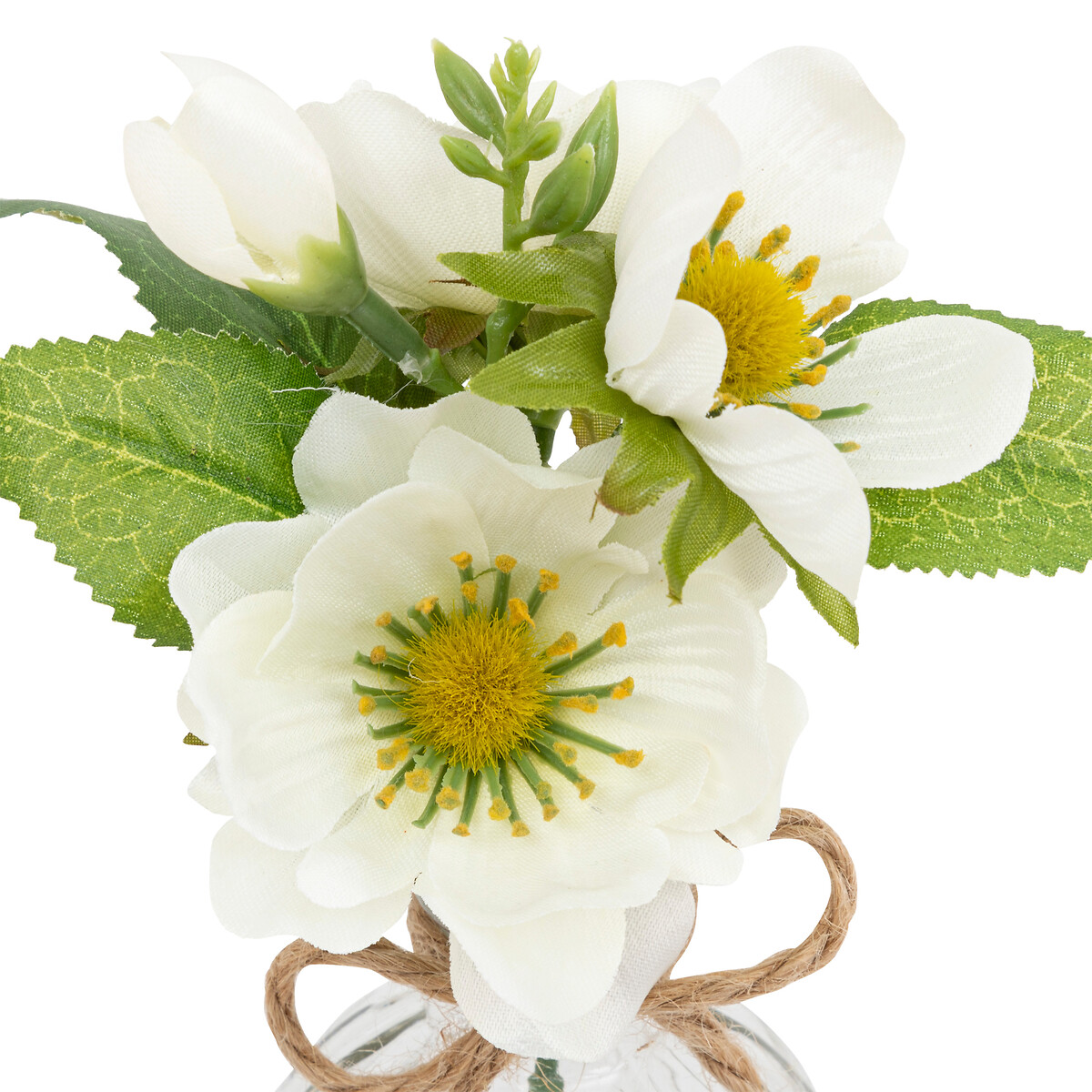 Vase and artificial flower arrangement H.17 cm