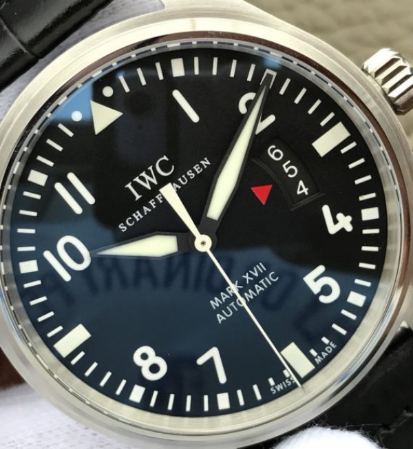 Replica IWC XF Mark XVII Black Dial Black Leather Strap A2892 - Top club