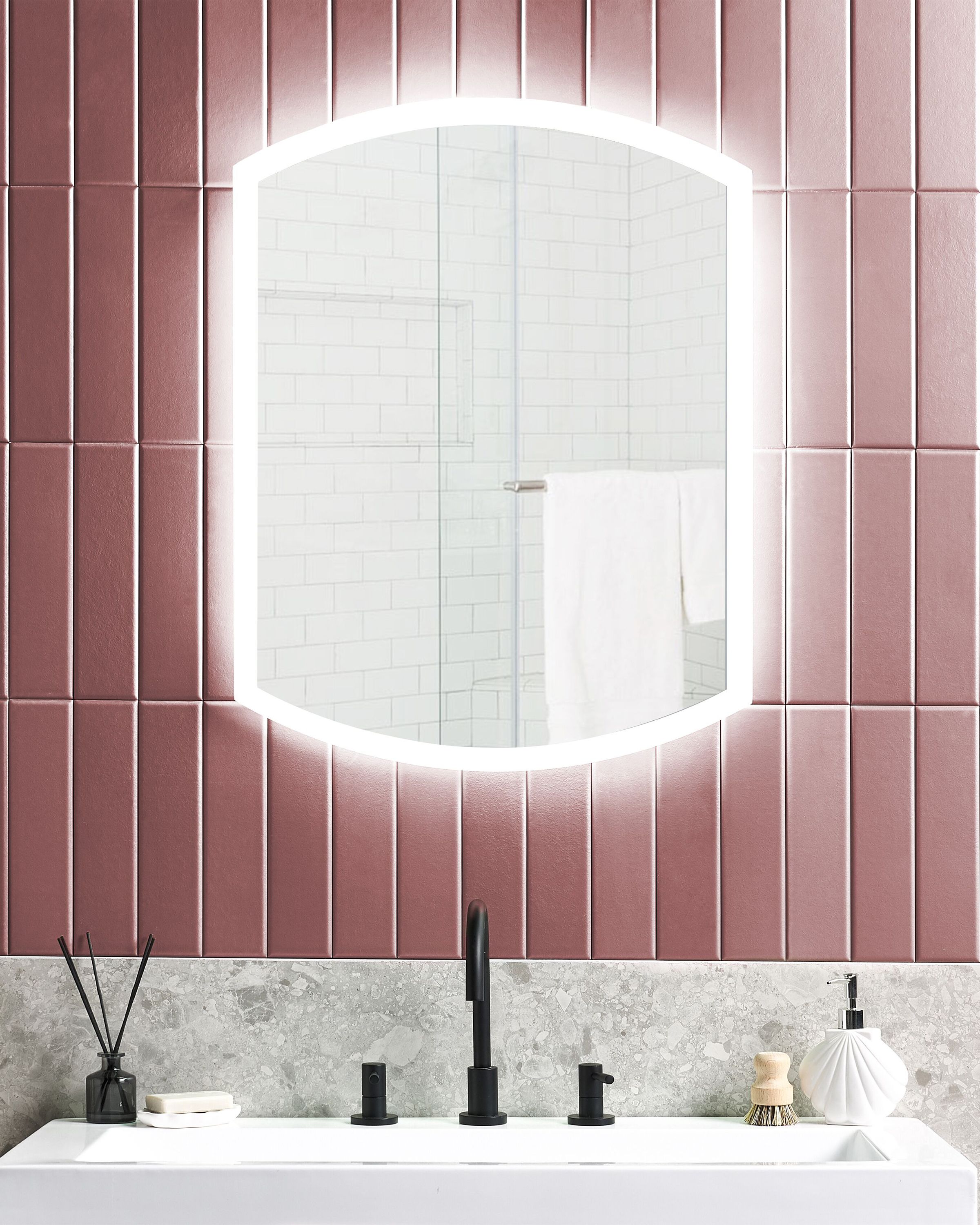 LED Bathroom Mirror BEZIERS 60 cm 78 cm Silver