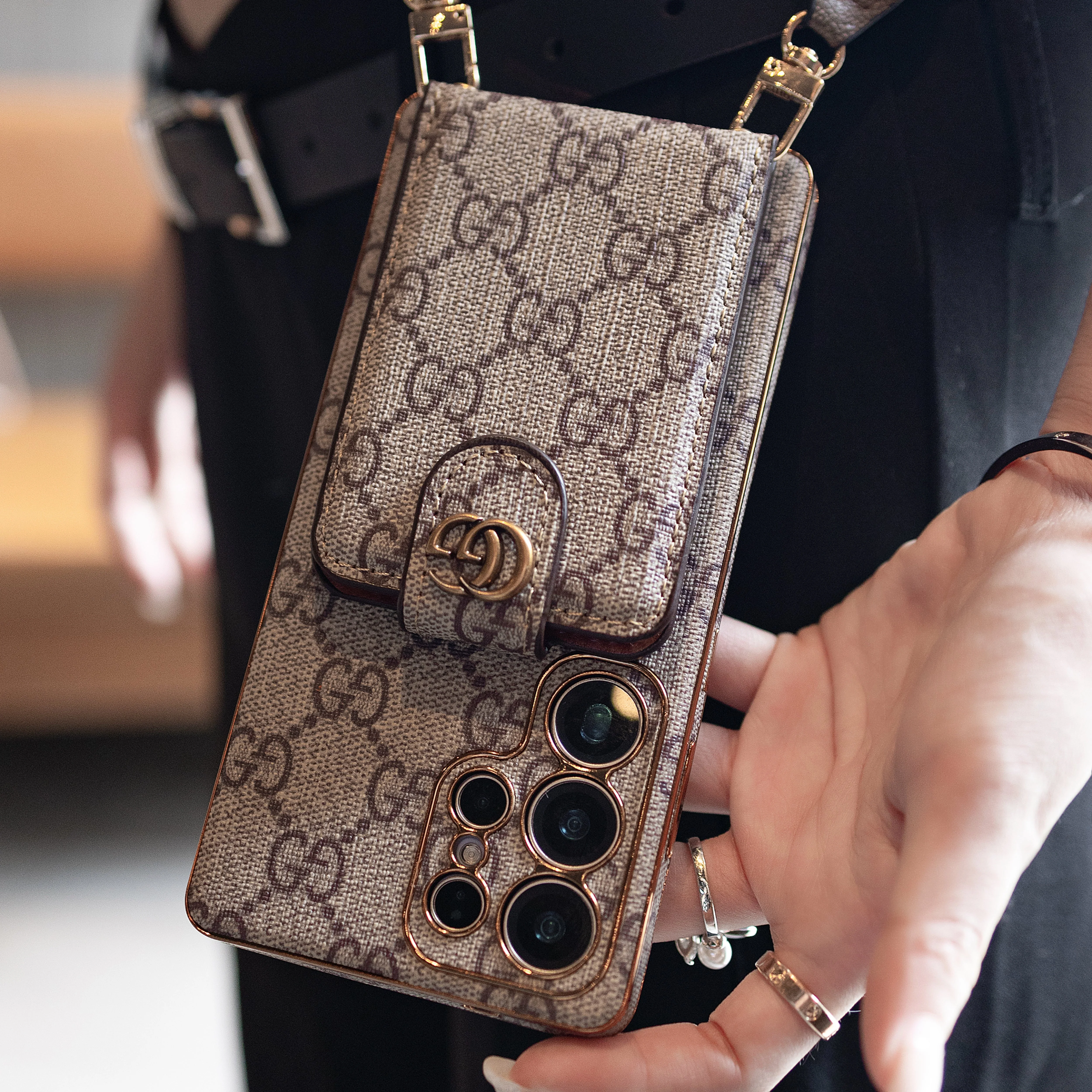 Advanced Leather Samsung Phone Case with Wallet and Strap. - Wholesale & Influencer