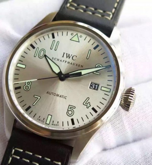 Replica IWC MKF Mark XVI Silver Dial Black Leather Strap A2892 - Elite Watch Atelier