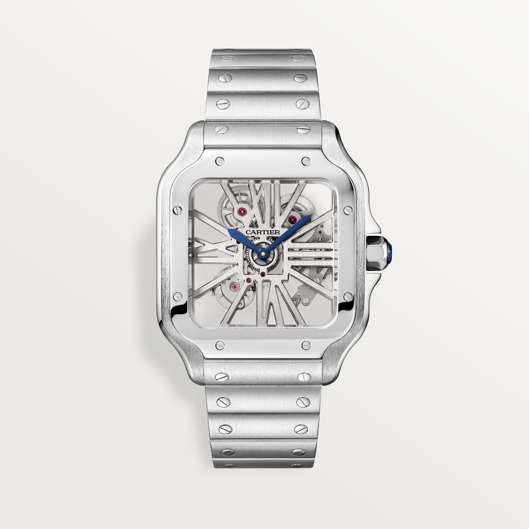 Fake Cartier Watch Santos large model mechanical movement Stainless Steel Skeleton Dial WHSA0015 TWF(1:1 replica) - Top club