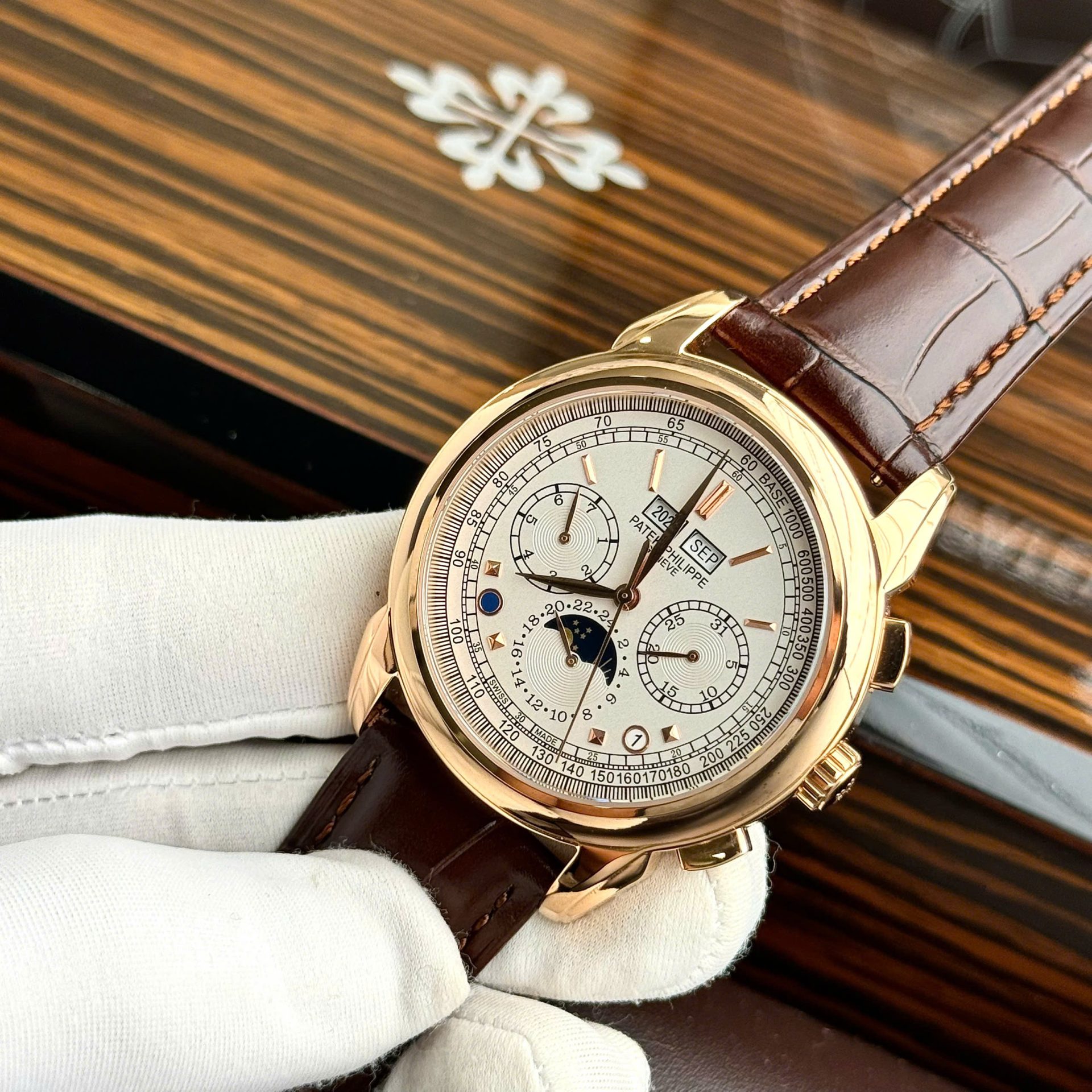 Patek Philippe Grand Complications 5270 Clone Watches White Dial Leather Strap 41mm - Top club