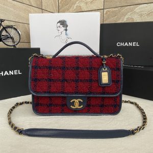 Chanel Classic Medium Blue Lambskin Rainbow Hardware – CB0311:1High-quality replica