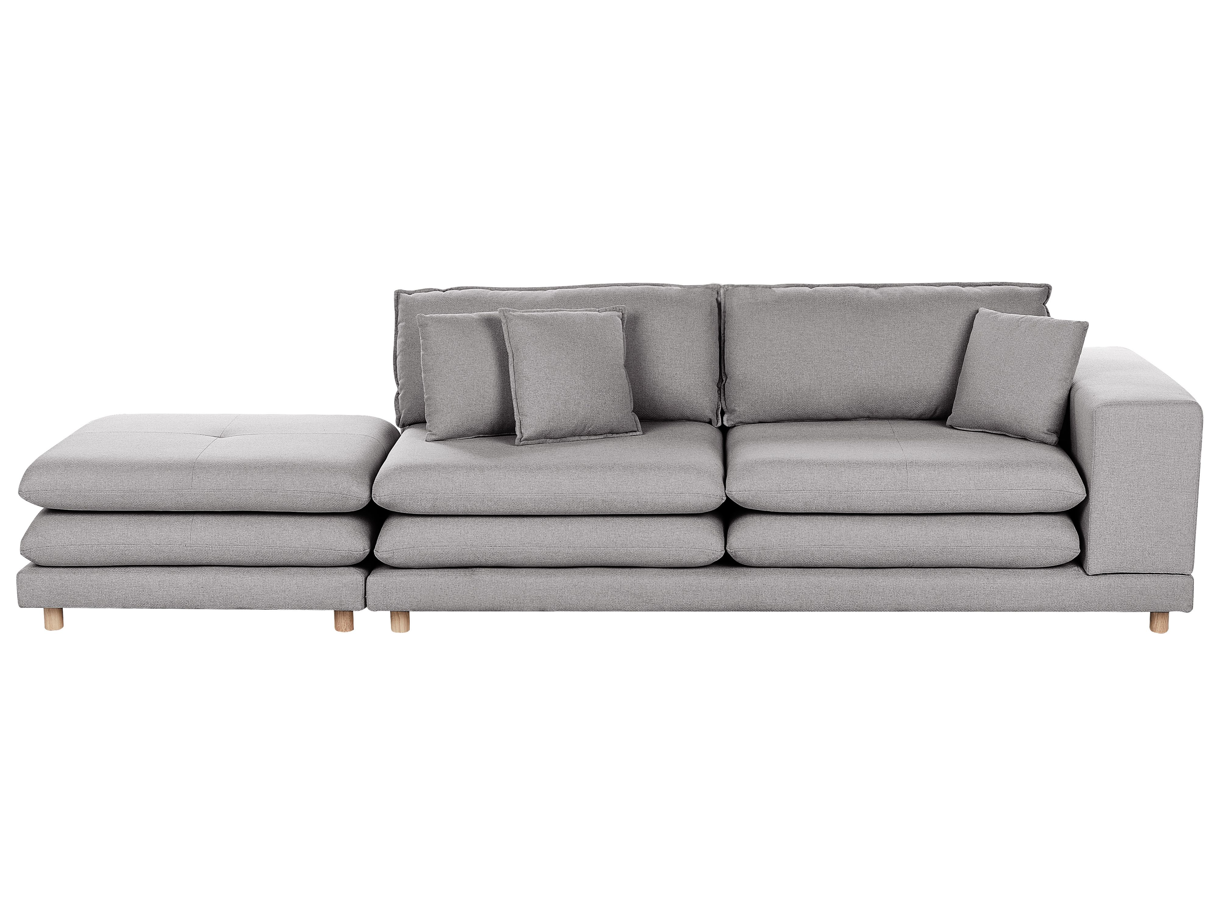 Sofa 2 Seater HEDEN Fabric Grey with Ottoman