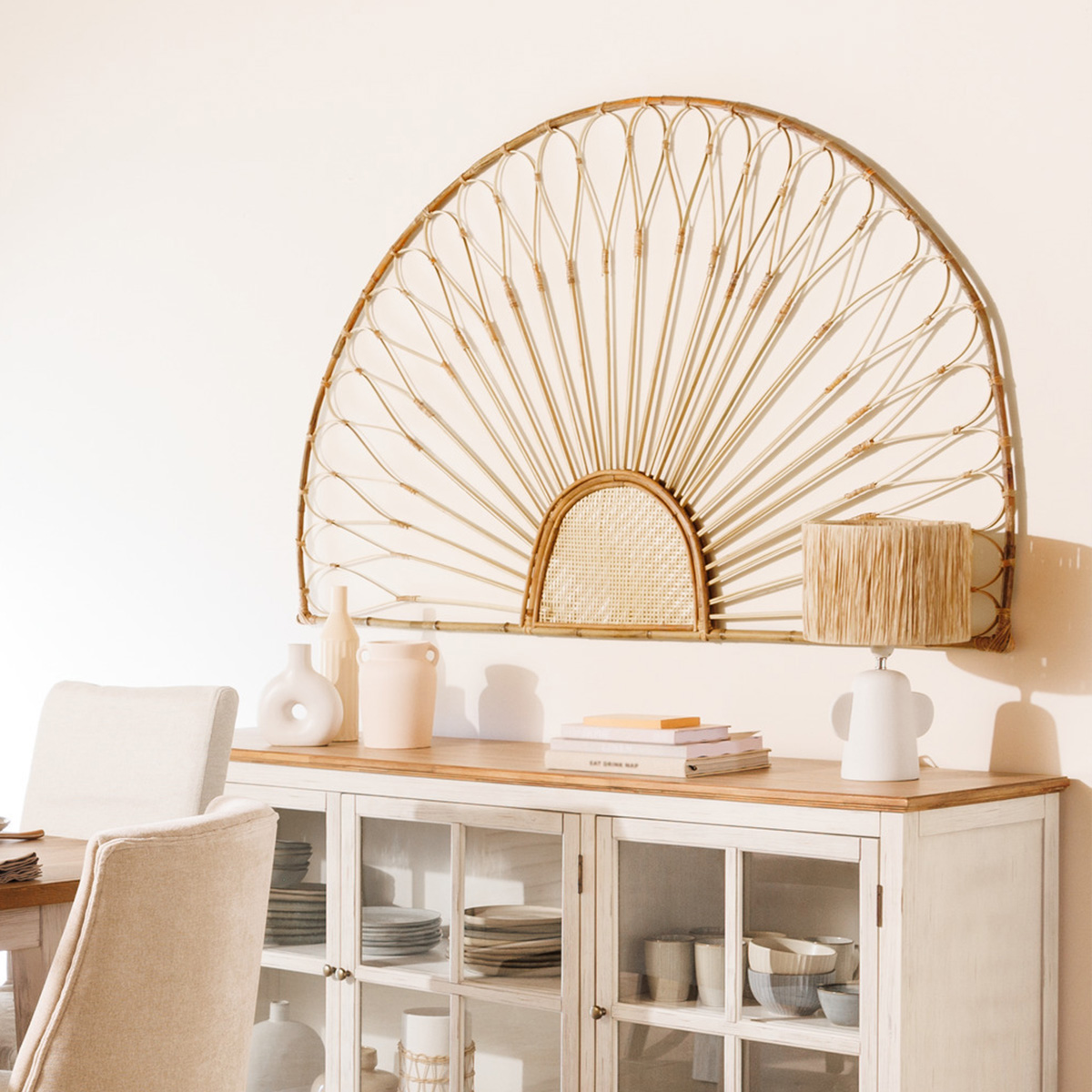 "Eman" wall decoration Rattan and bamboo, 160x100 cm