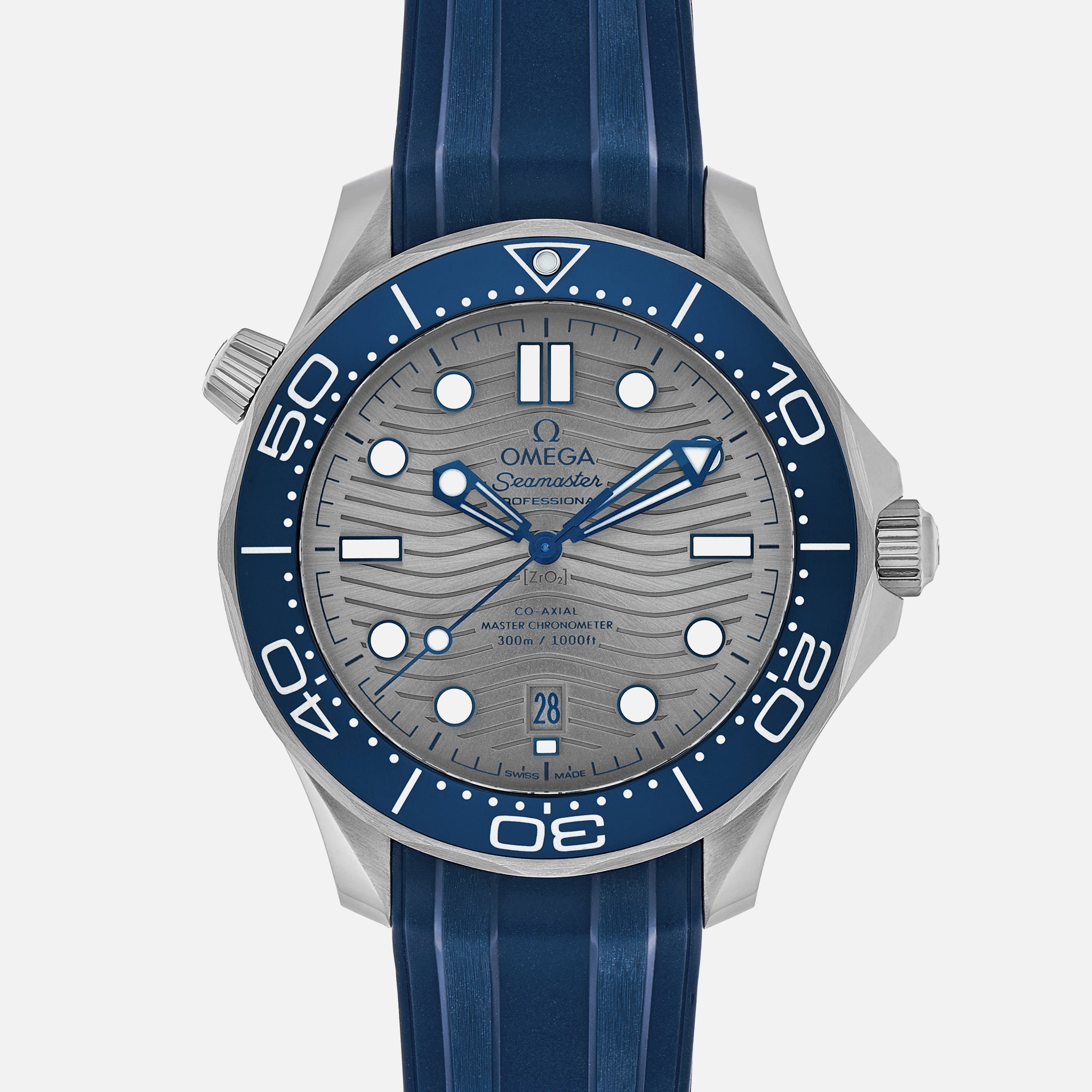 Seamaster Diver 300M Co-Axial Master Chronometer 42mm Grey Dial On Rubber Strap(1:1 replica) - Top club