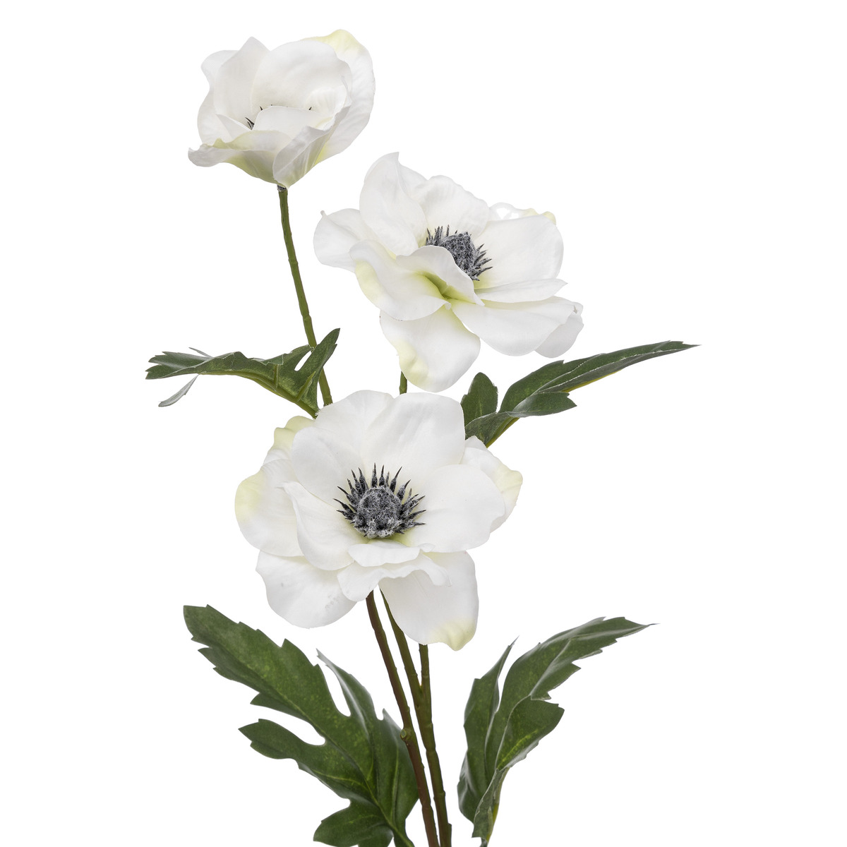 Artificial anemone stem White, H.69 cm