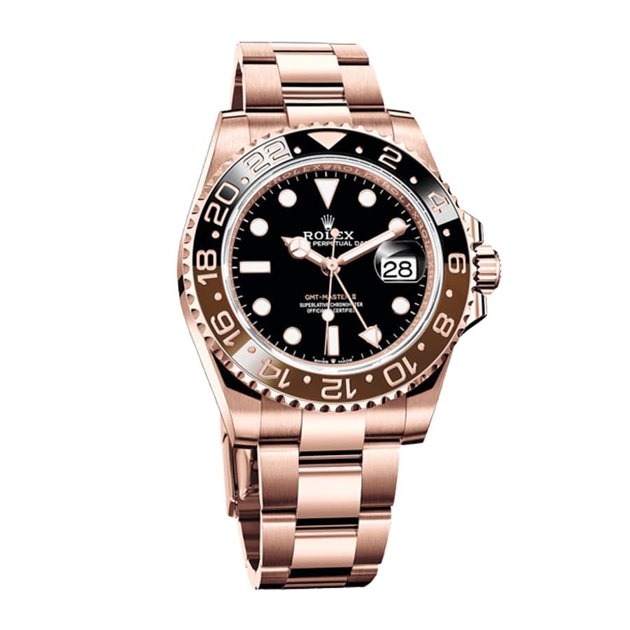 Rolex GMT-Master II 126715CHNR-0001 Rose Gold Automatic Black Dial Oyster Replica - Elite Watch Atelier