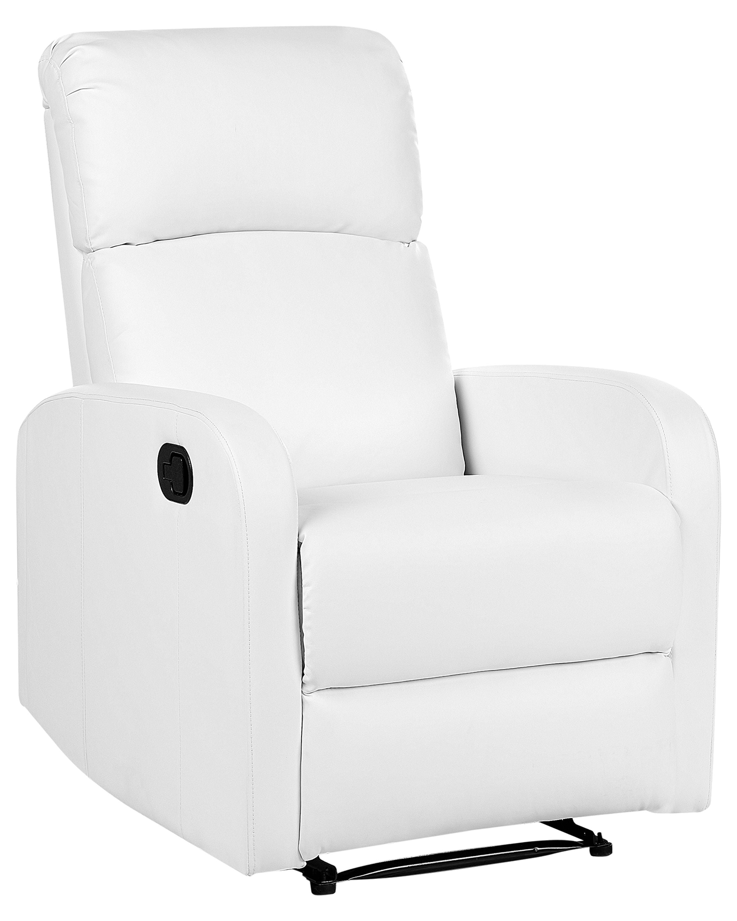 Recliner Chair VIRRAT with Footrest Faux Leather White