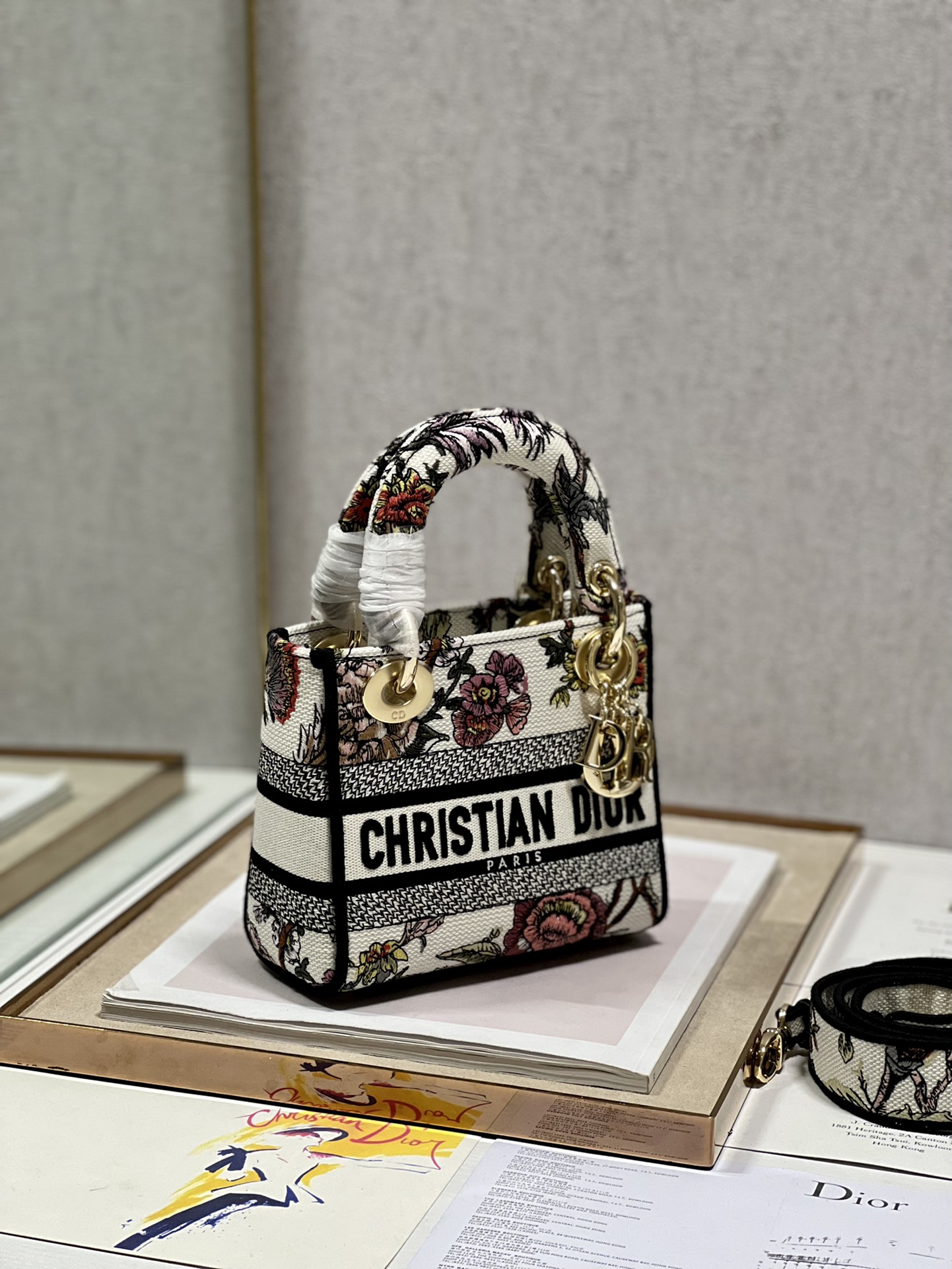 Mini Lady D-Lite Bag White/Black For Women 6.5in/17cm1:1High-quality replica